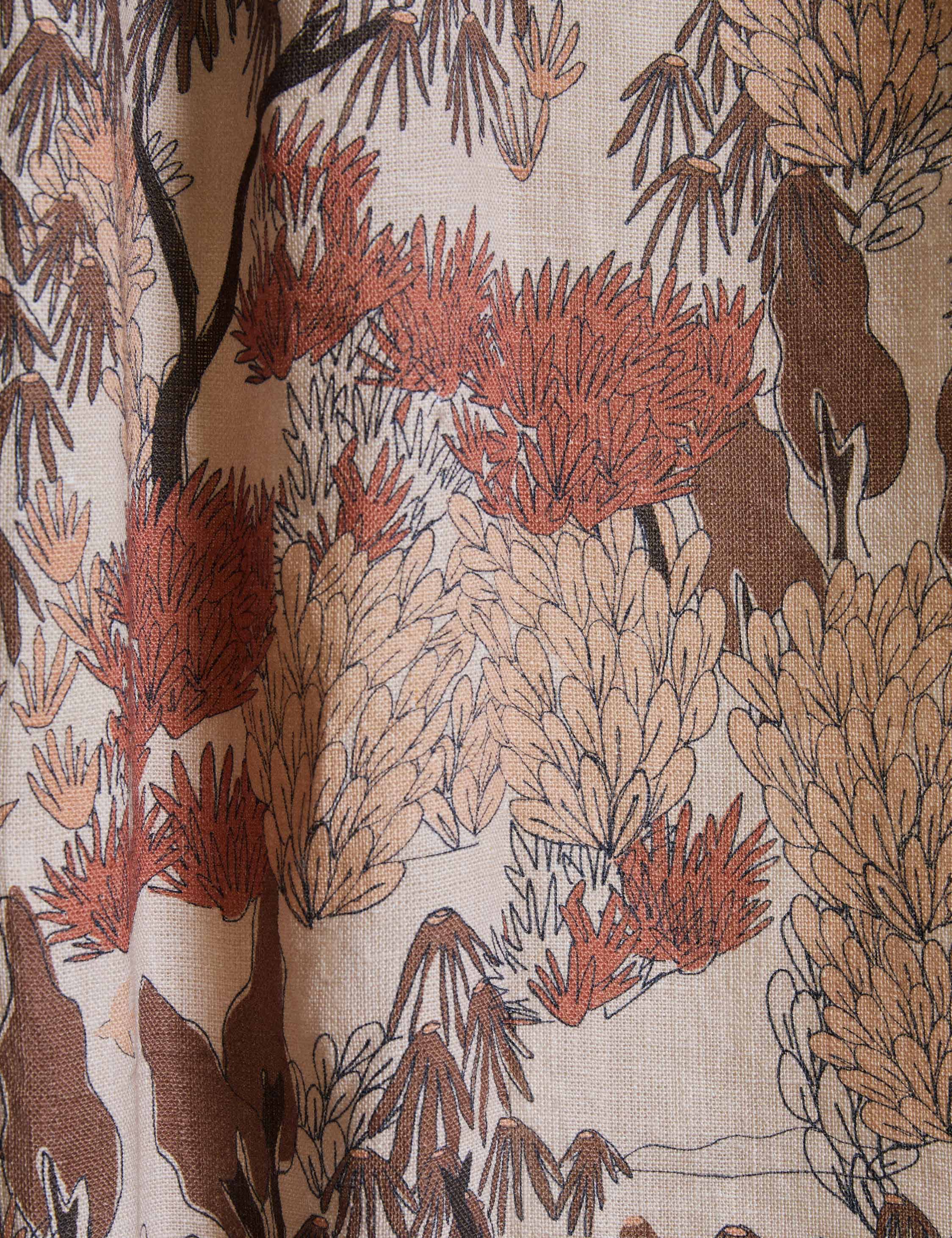 Briar Linen Curtain Panel | Botanical Print, Exclusive Design