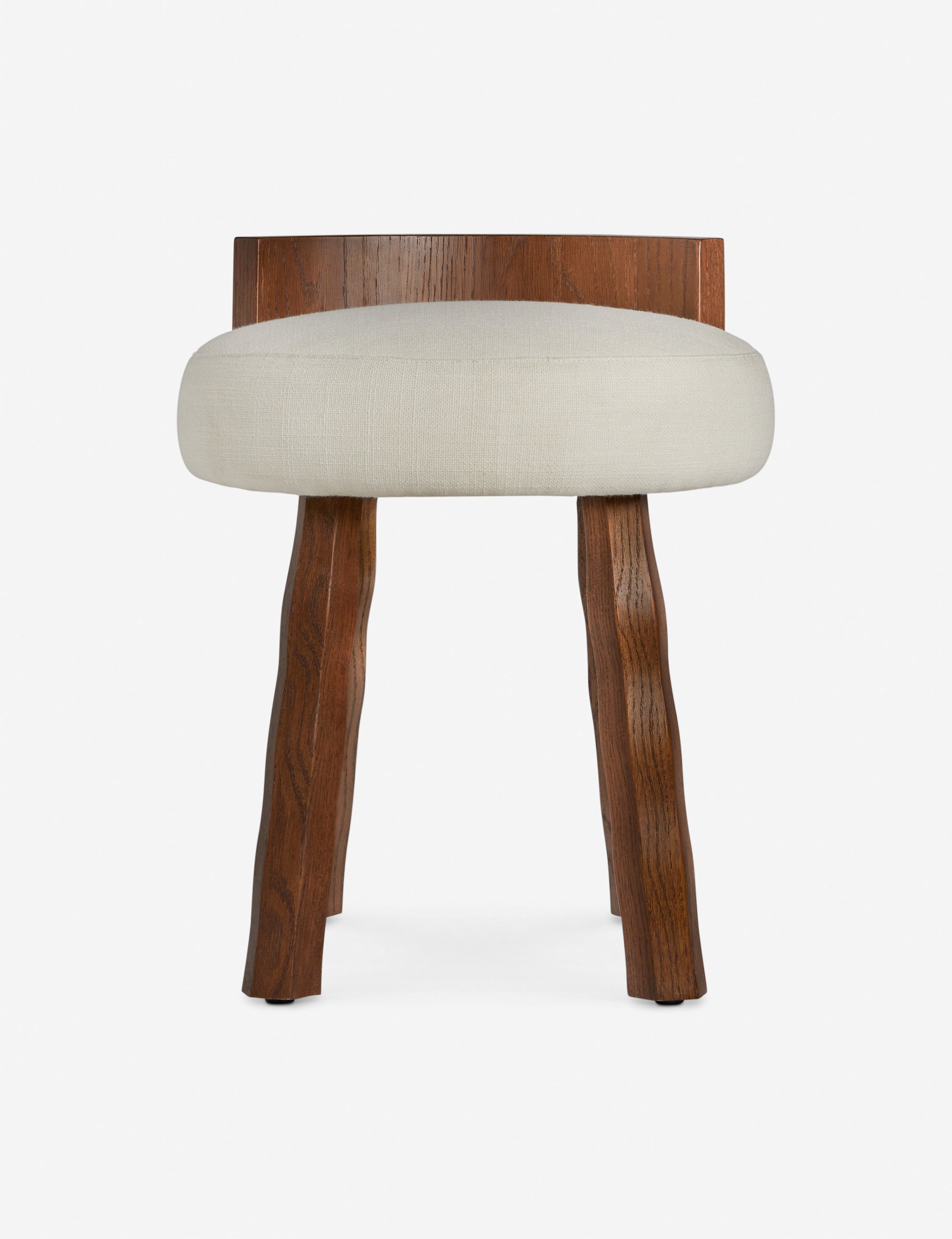 Briar Stool | Round Cushioned Seat, Solid Wood Legs