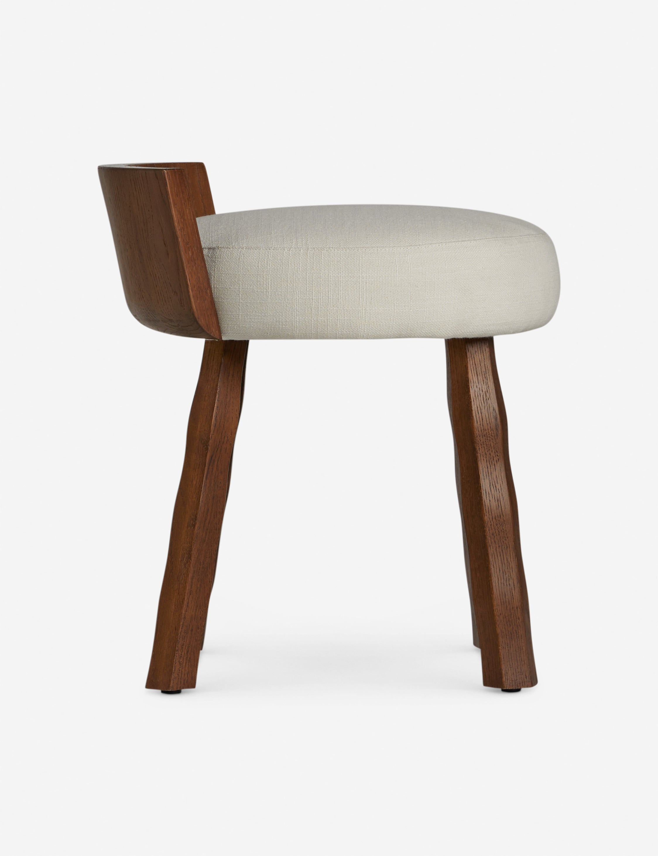 Briar Stool | Round Cushioned Seat, Solid Wood Legs
