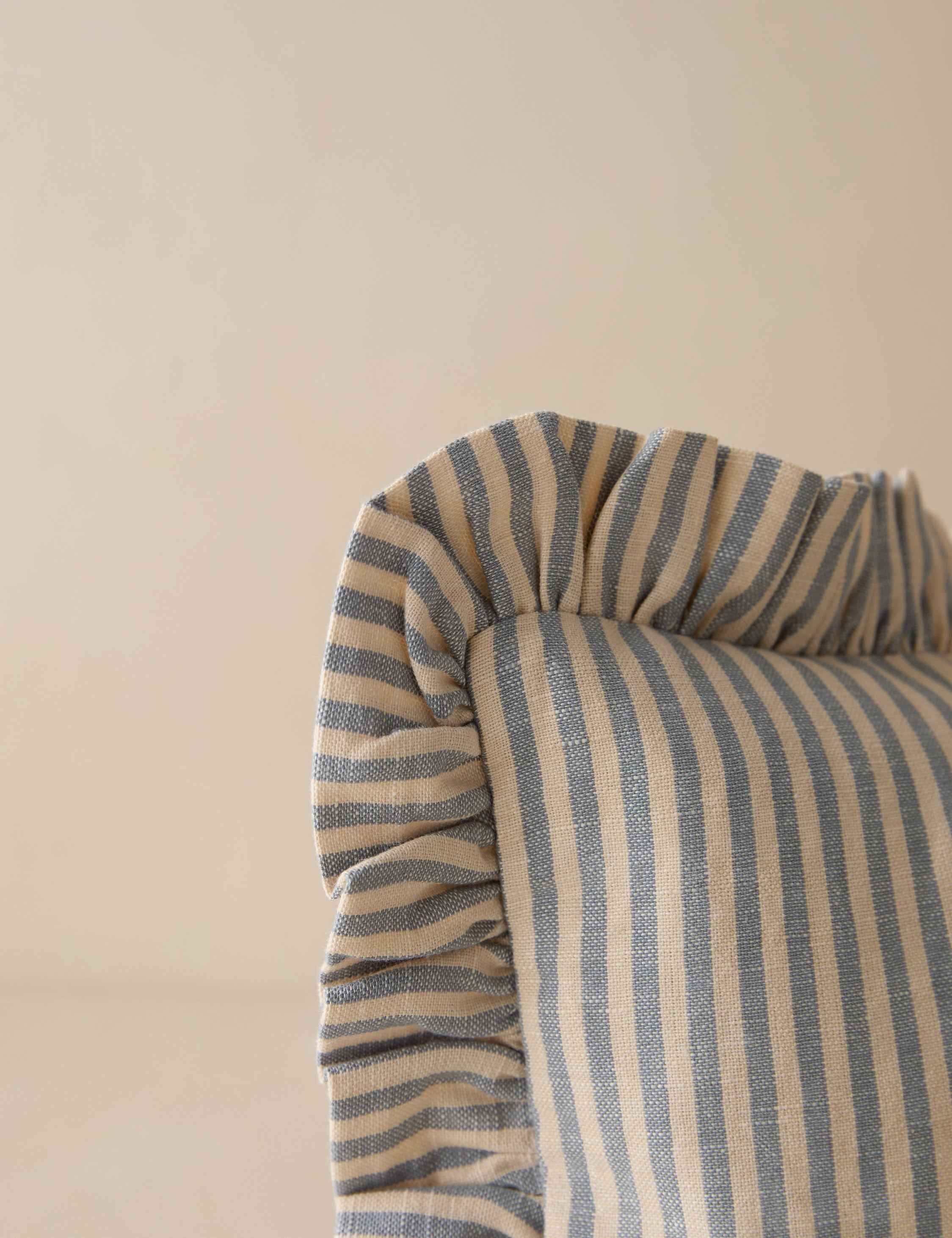 Isla Lumbar Pillow | Ruffled Flange, Timeless Stripe Design