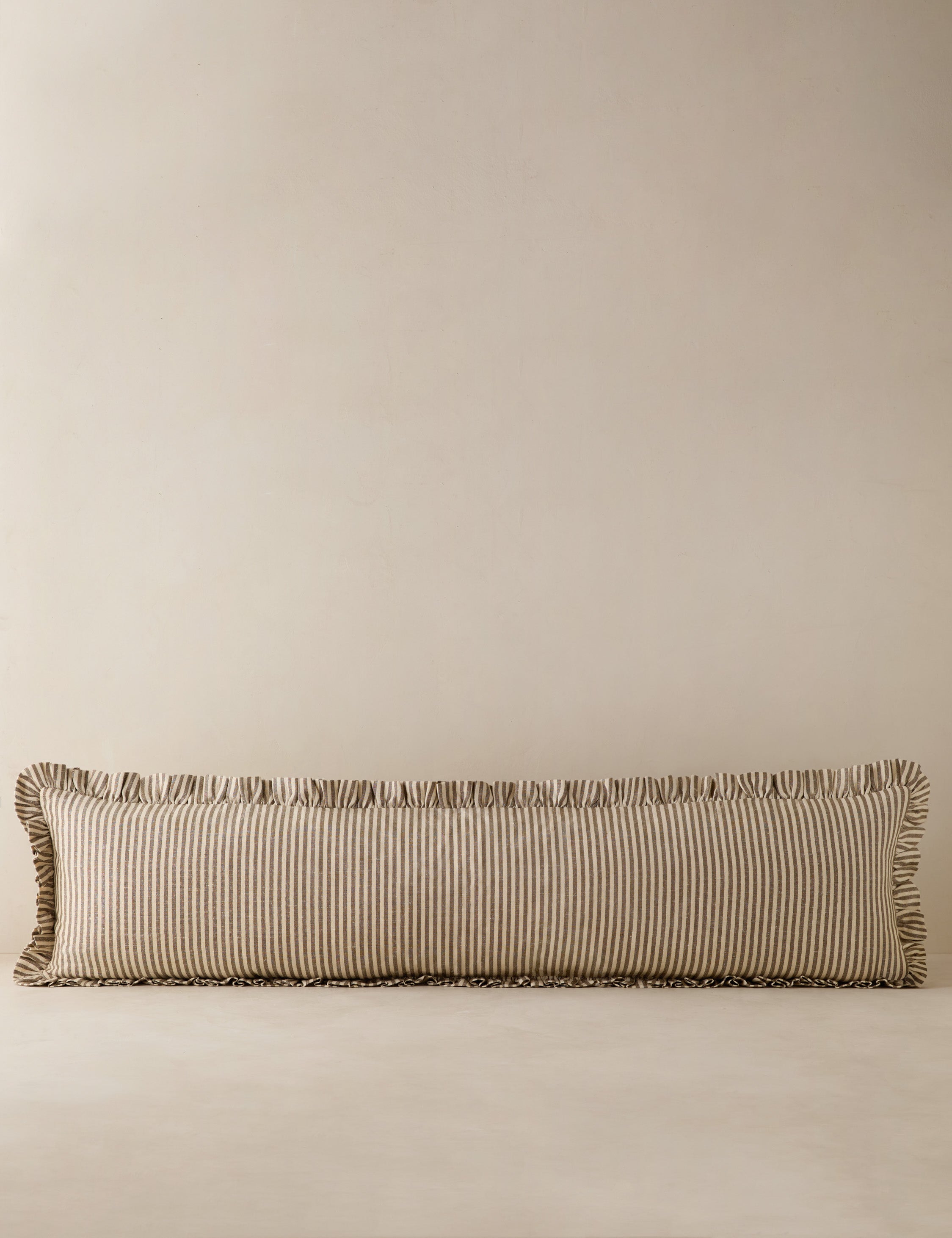 Isla Lumbar Pillow | Ruffled Flange, Timeless Stripe Design