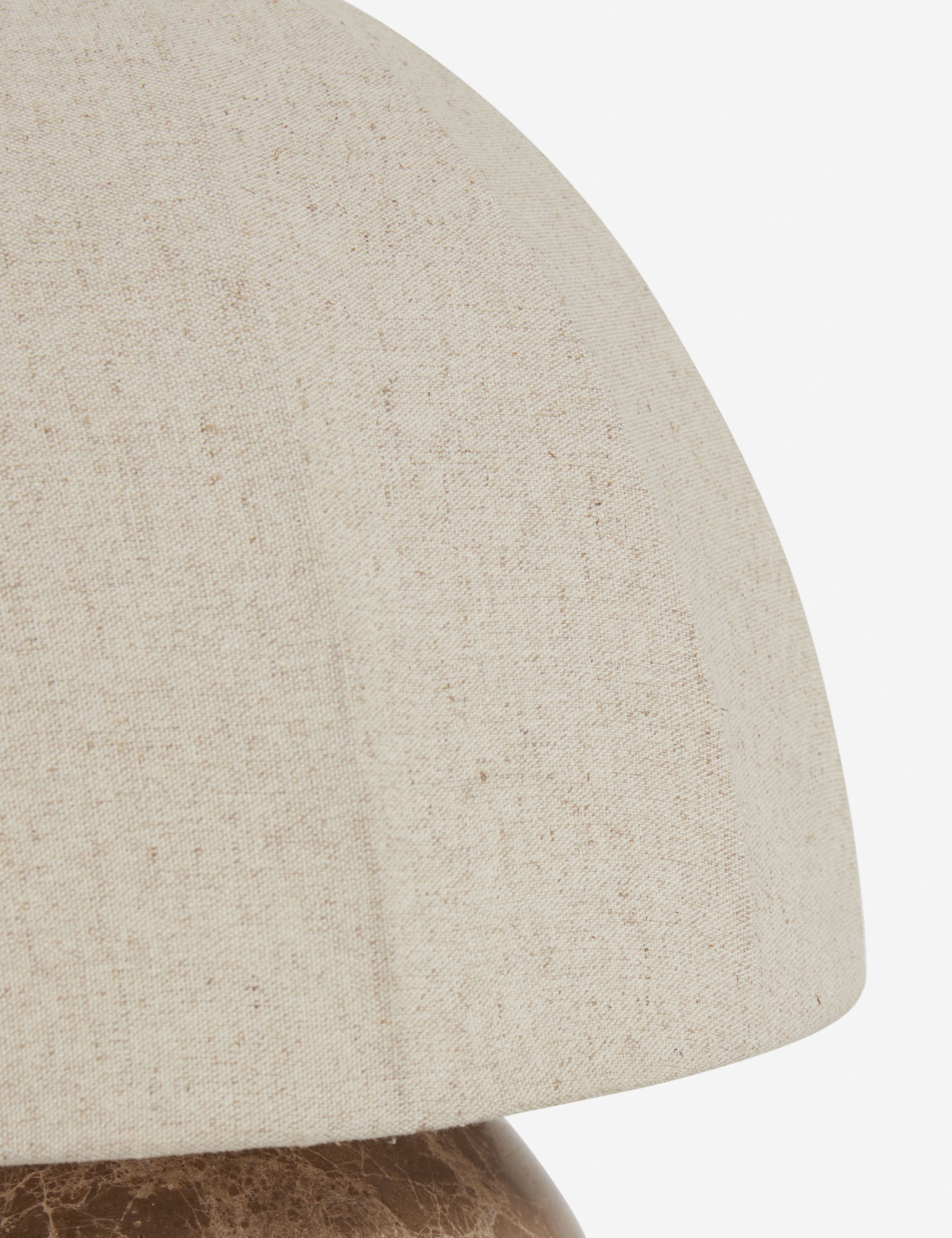 Izu Table Lamp | Stone Sphere Base, Linen Shade