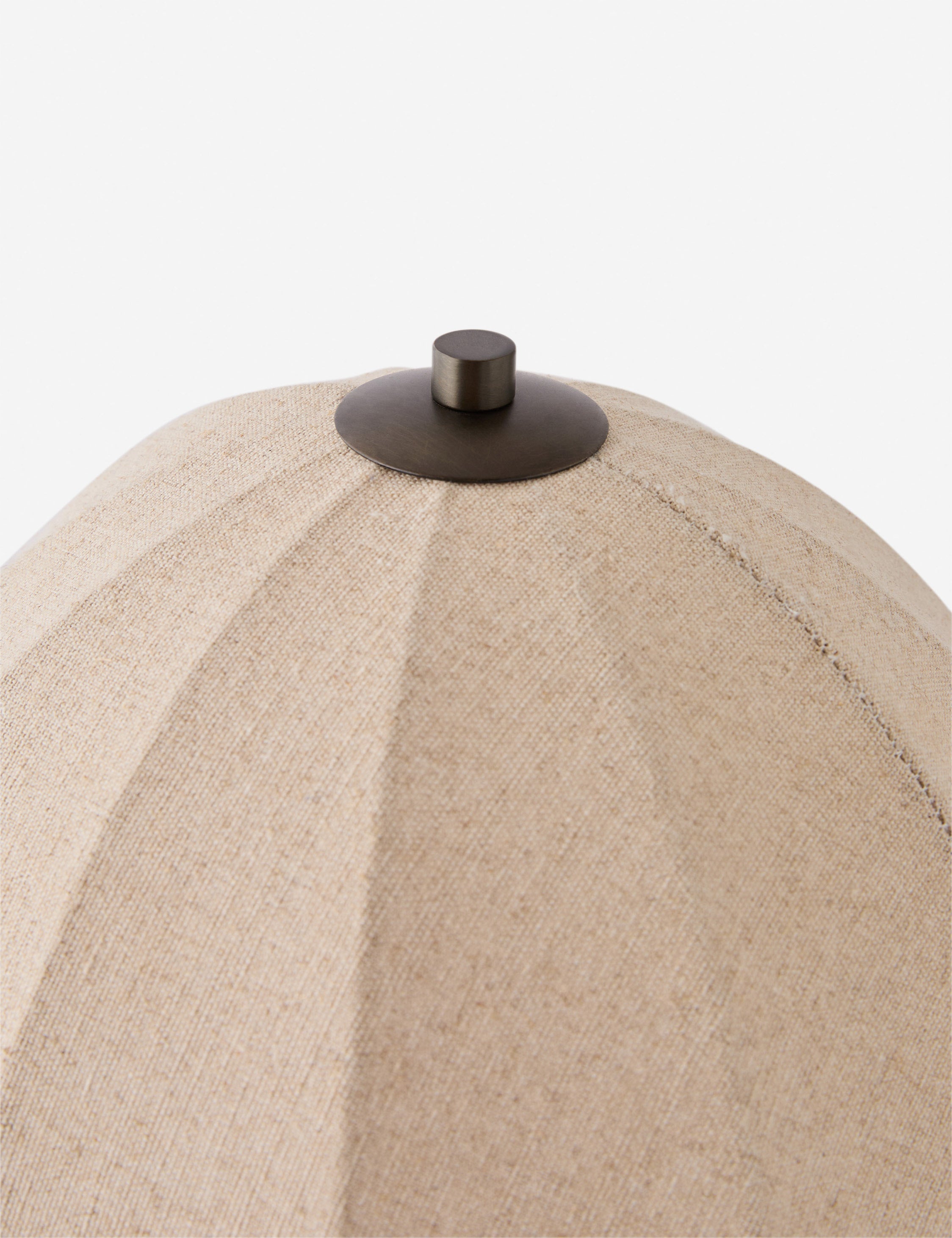 Izu Table Lamp | Stone Sphere Base, Linen Shade
