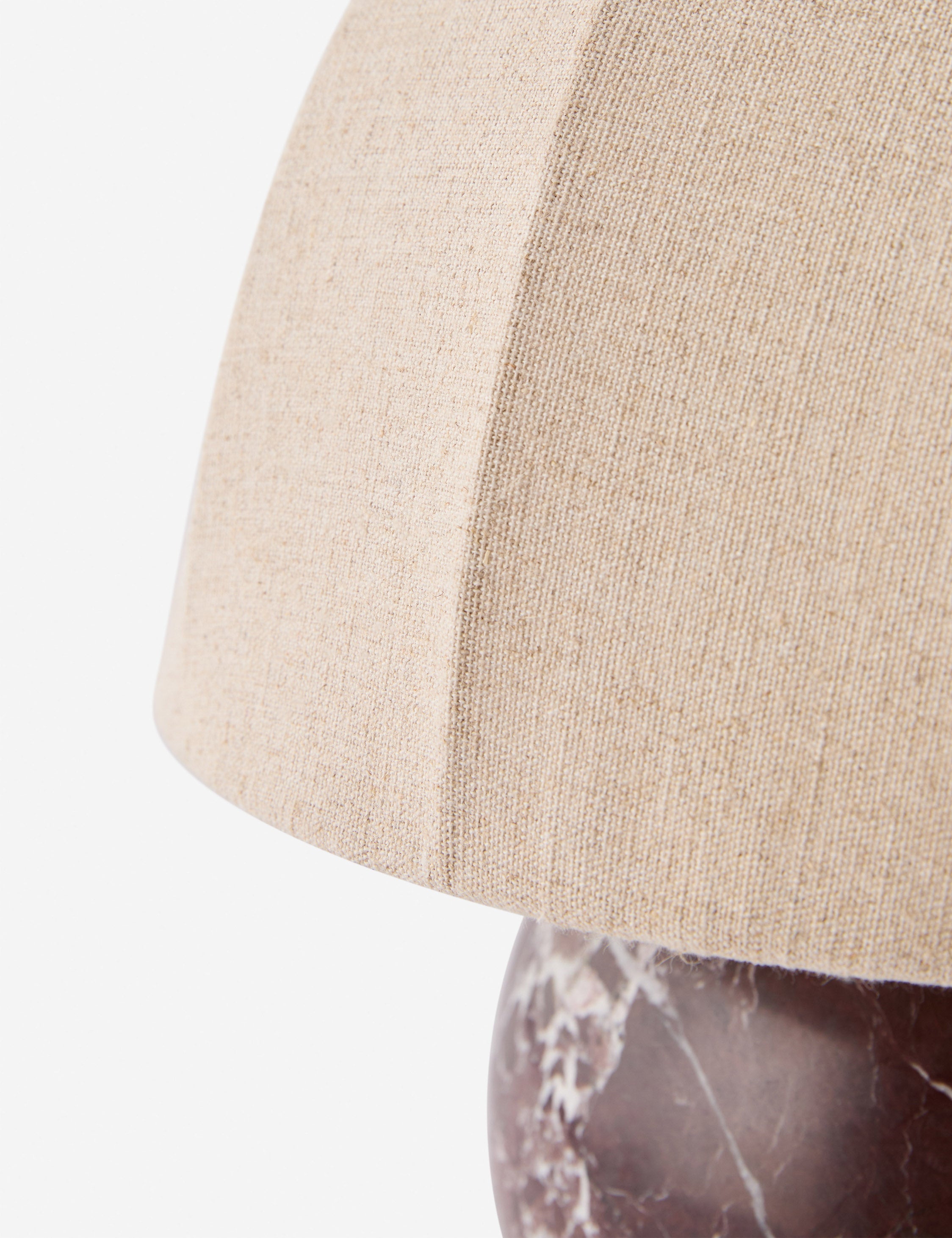 Izu Table Lamp | Stone Sphere Base, Linen Shade