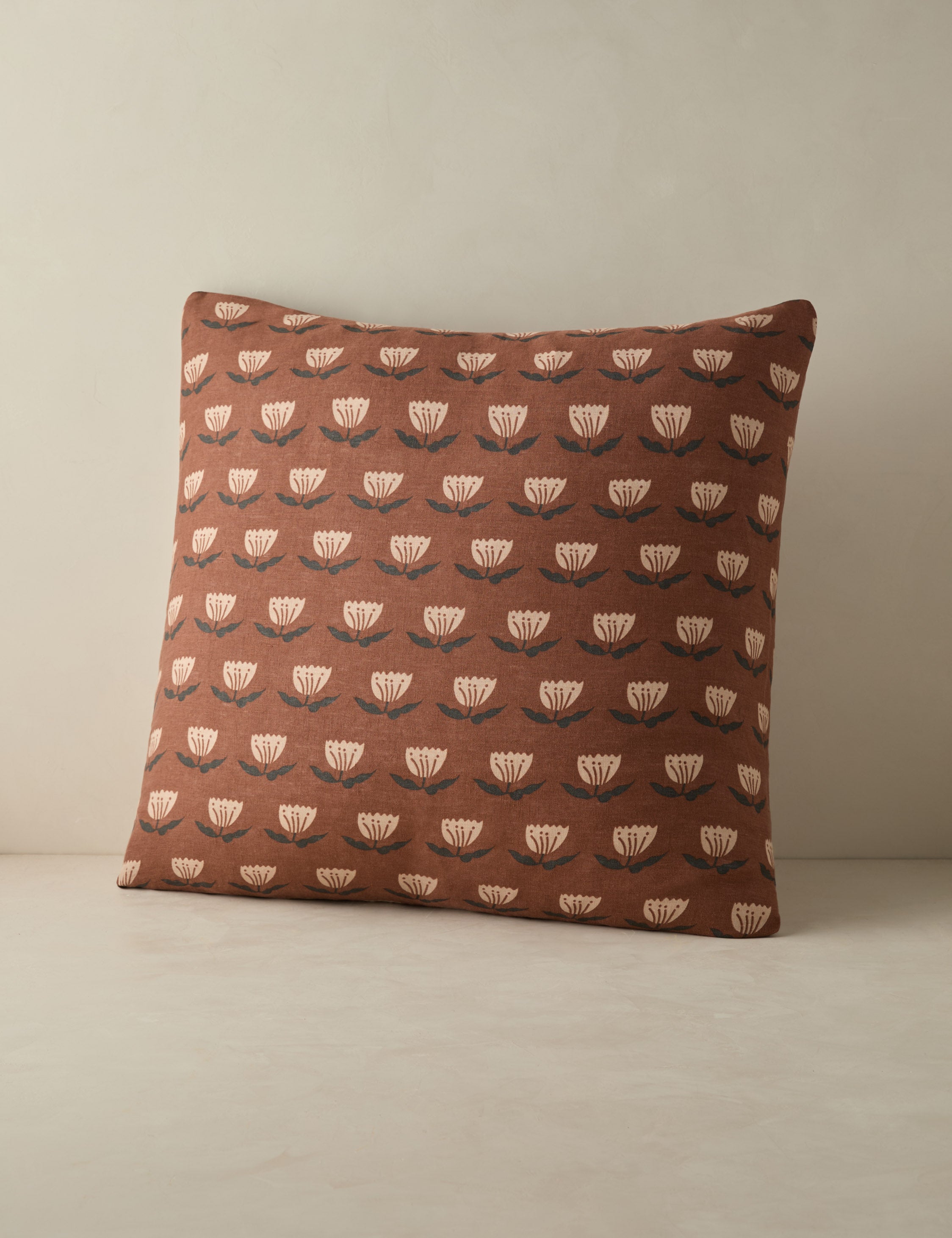 Bela Linen Sham | Hand-Sketched Floral Design, Natural Fiber
