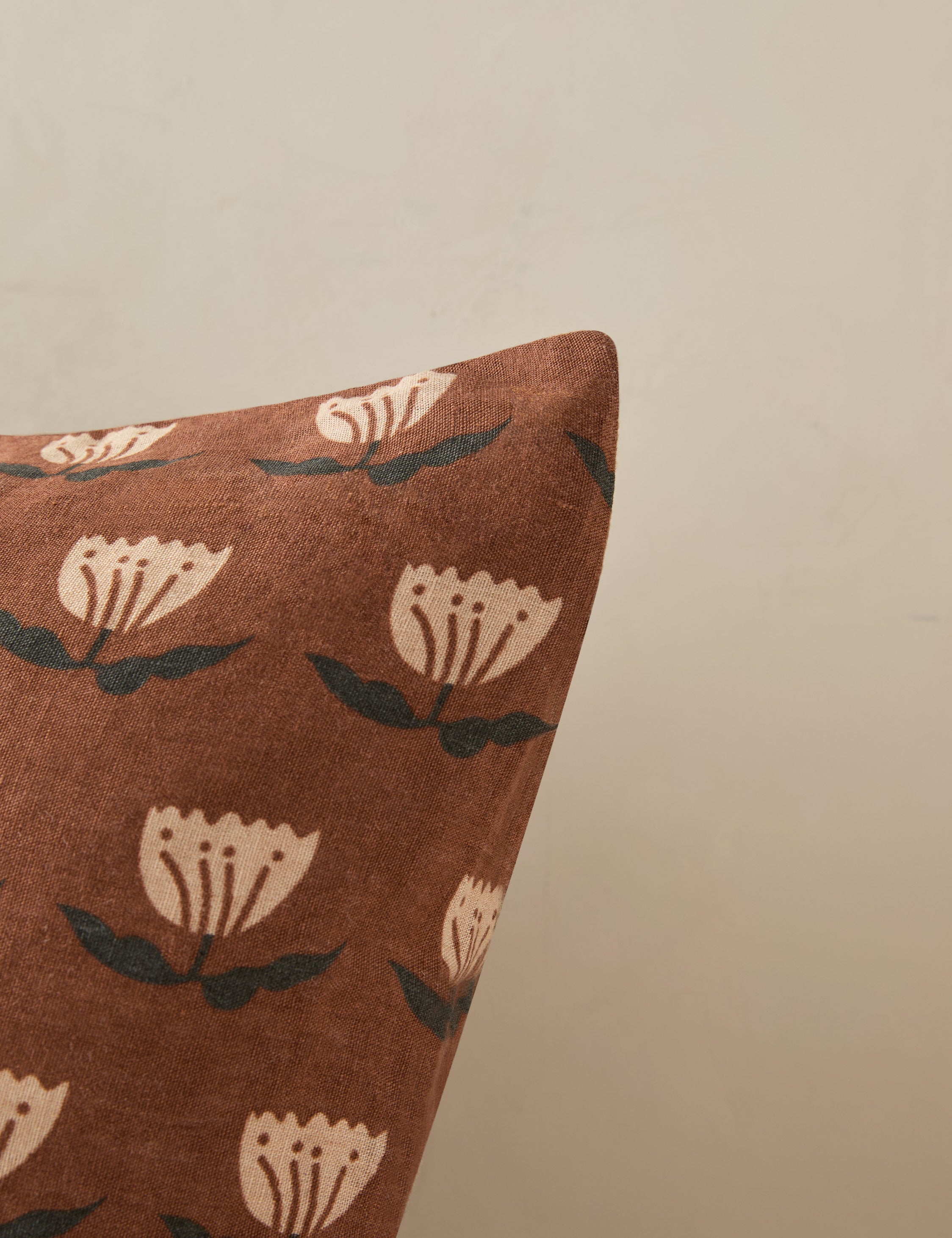 Bela Linen Sham | Hand-Sketched Floral Design, European Flax
