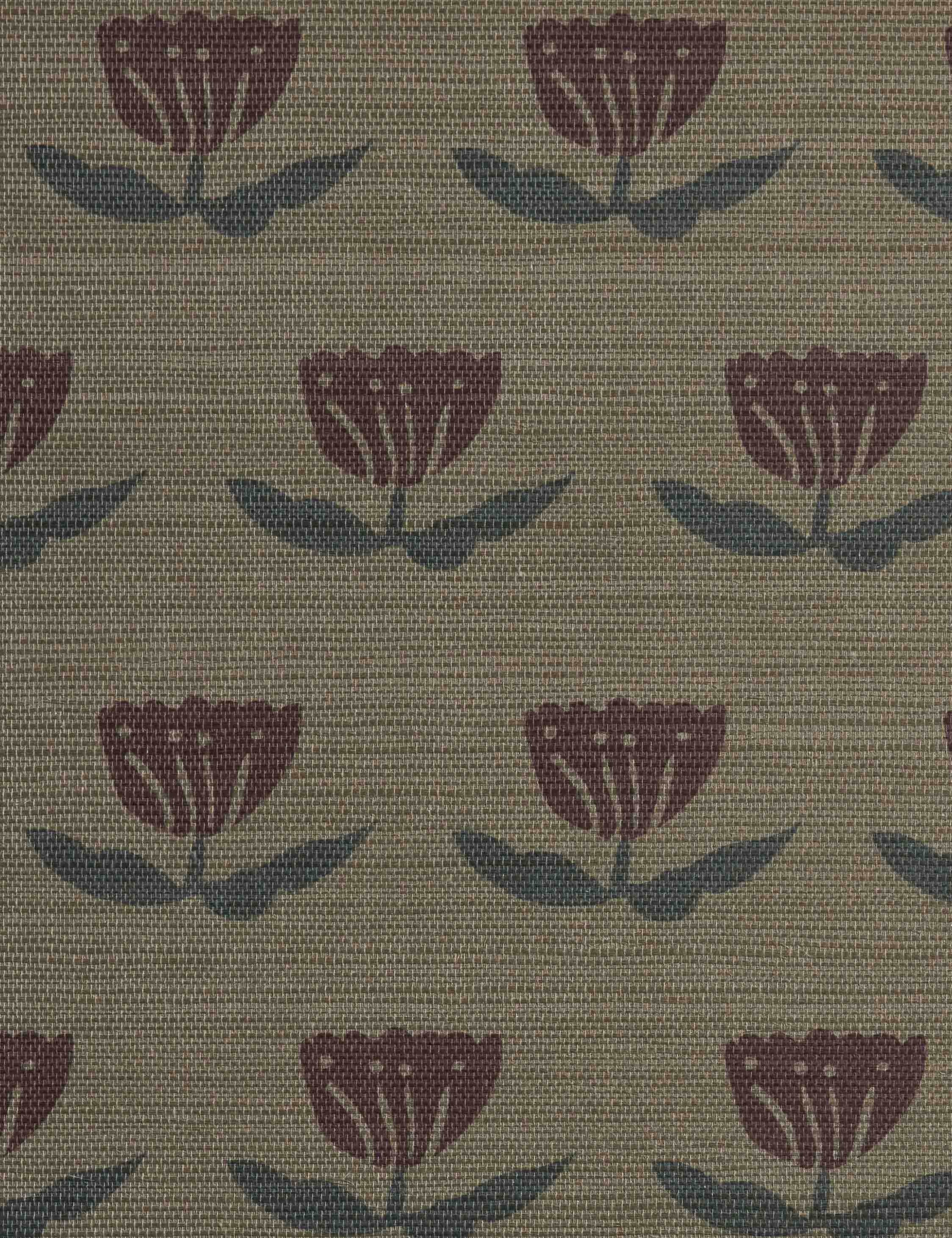 Juno Grasscloth Wallpaper | Hand-Sketched Floral Design