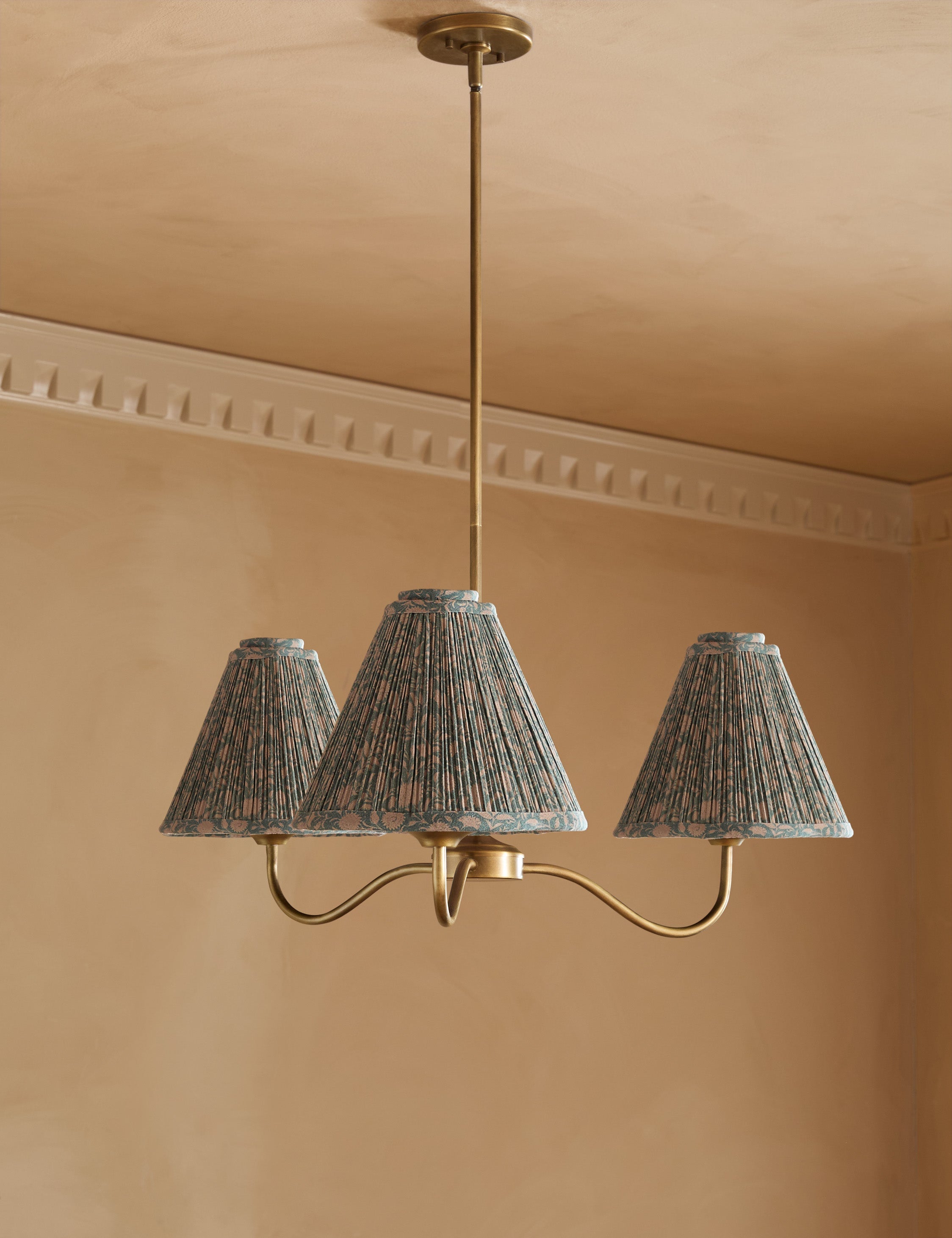 Juno Chandelier | Pleated Floral Shades, Elegant Design