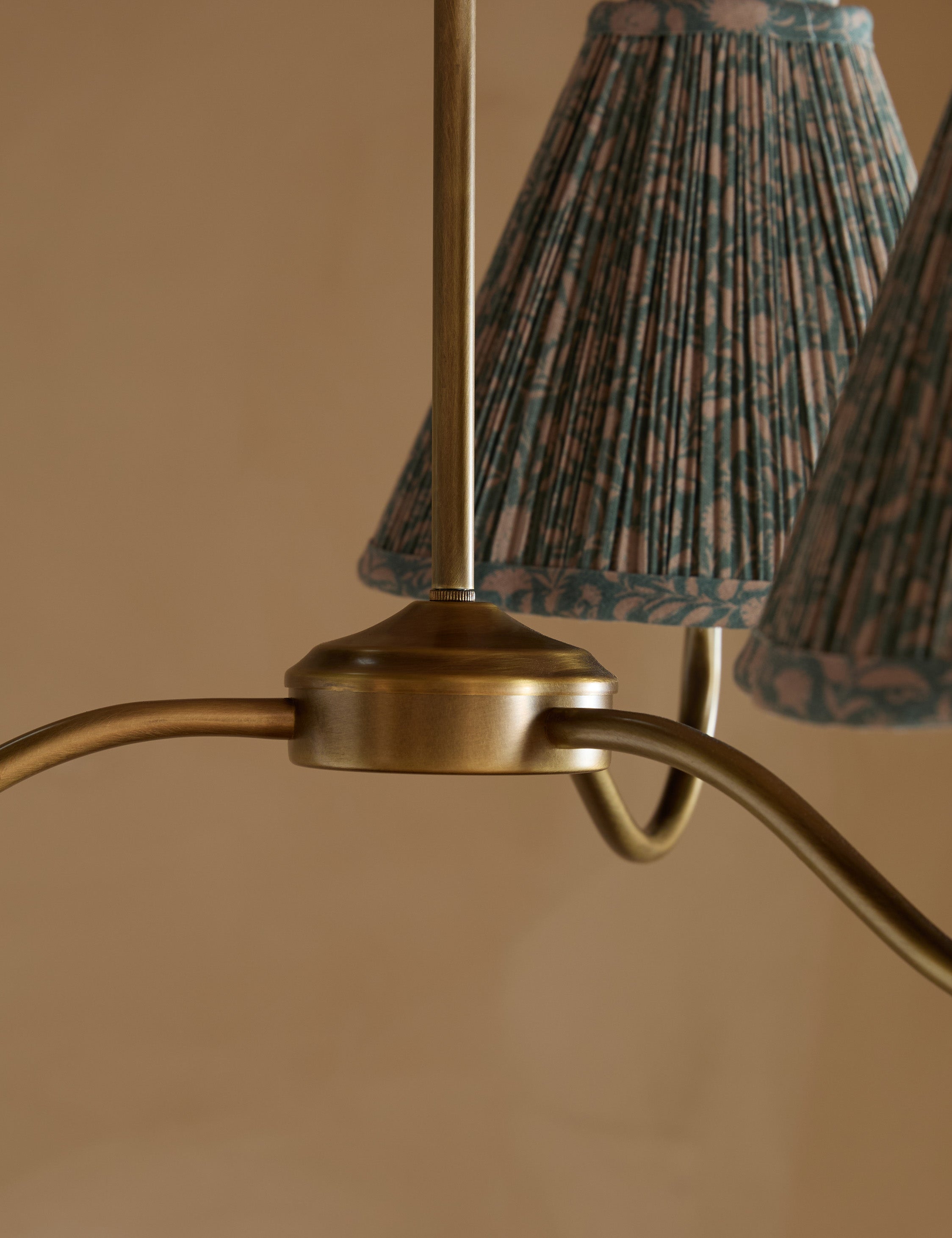 Juno Chandelier | Floral Print Pleated Shades