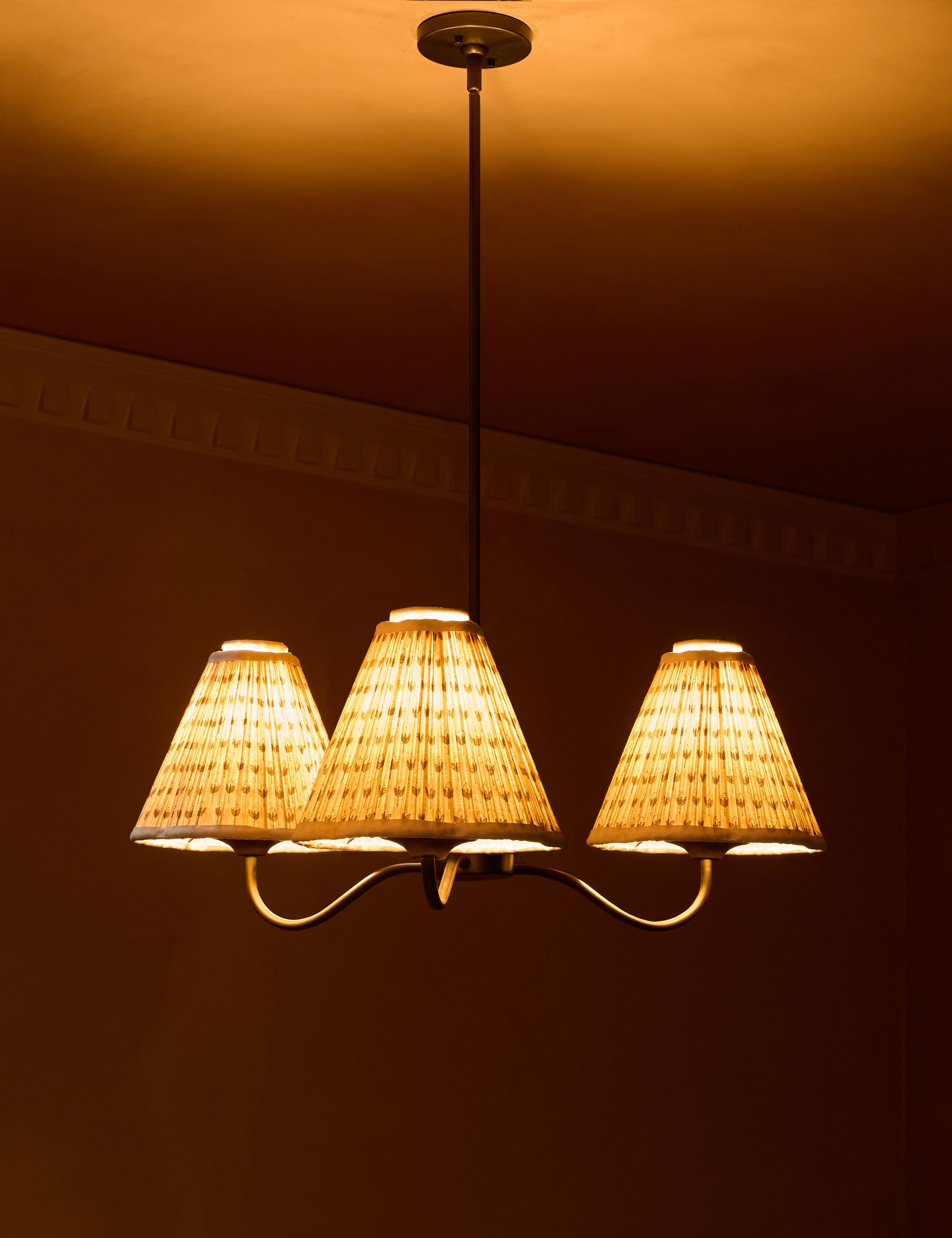 Juno Chandelier | Pleated Floral Shades, Elegant Design
