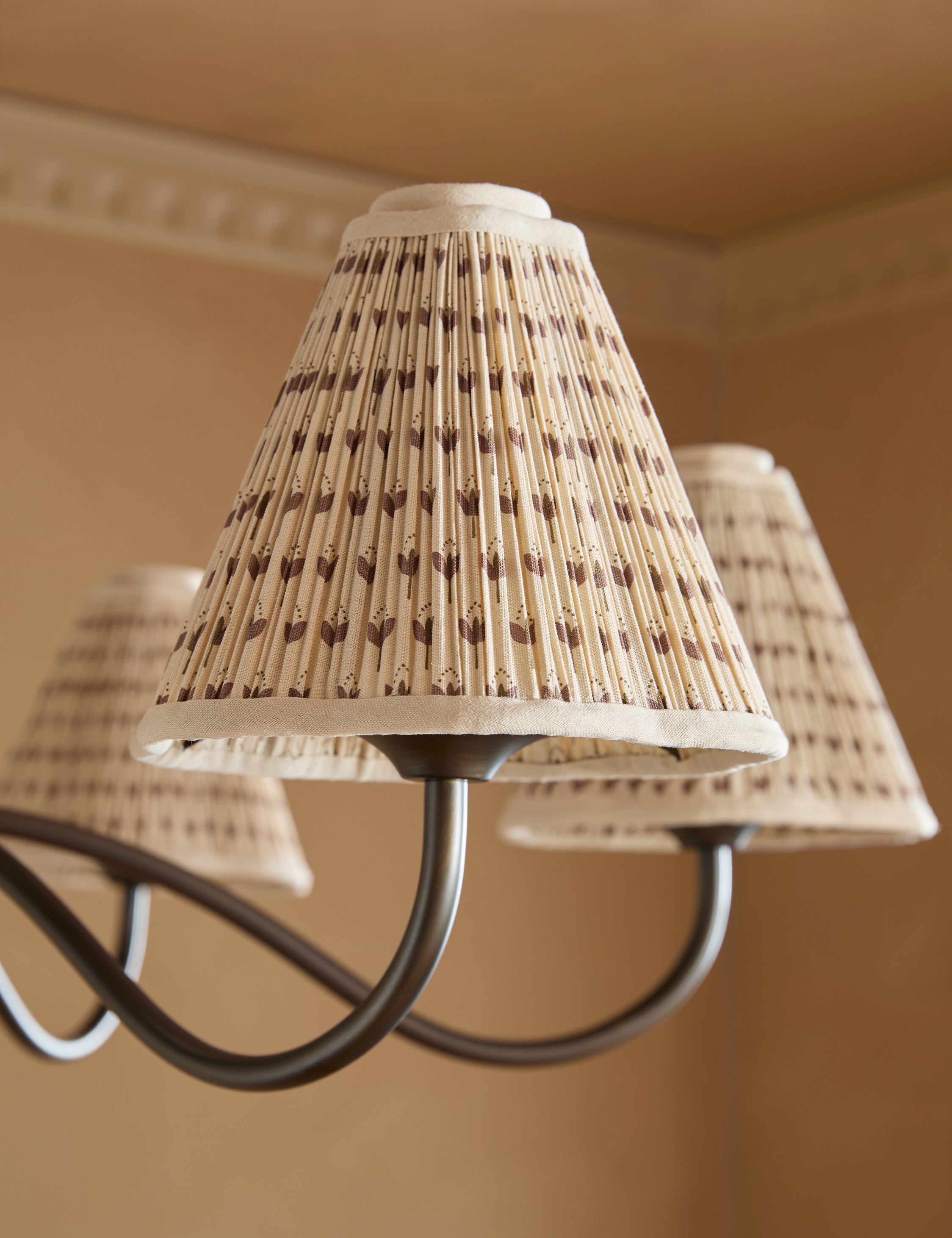 Juno Chandelier | Pleated Floral Shades, Elegant Design
