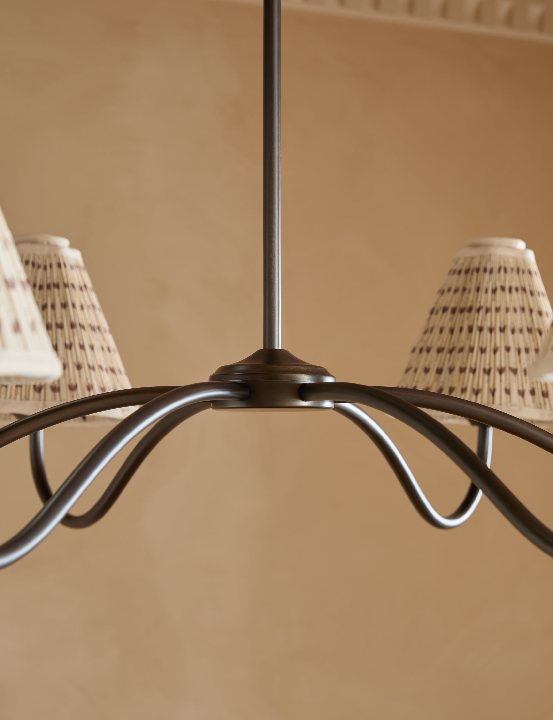Juno Chandelier | Floral Print Pleated Shades