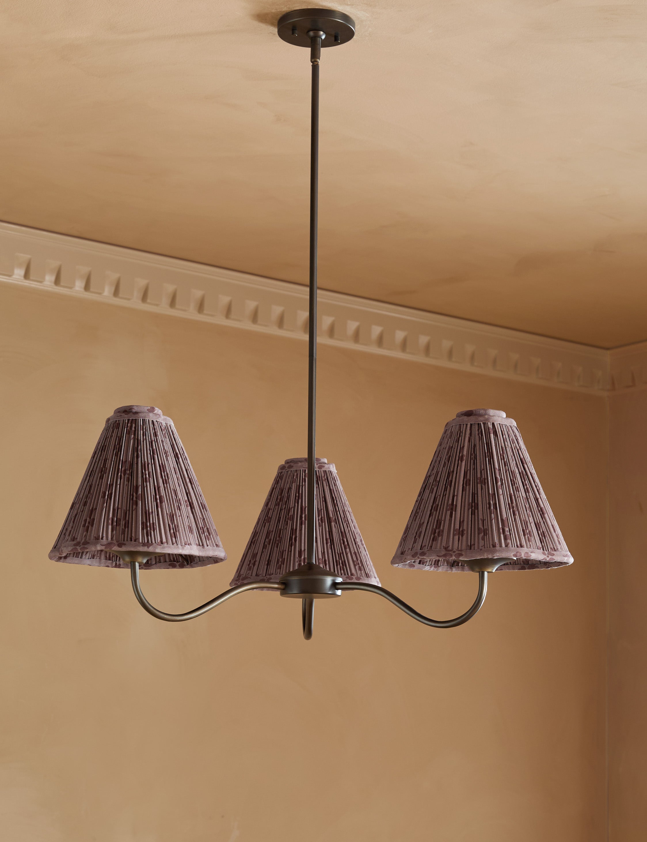 Juno Chandelier | Pleated Floral Shades, Elegant Design