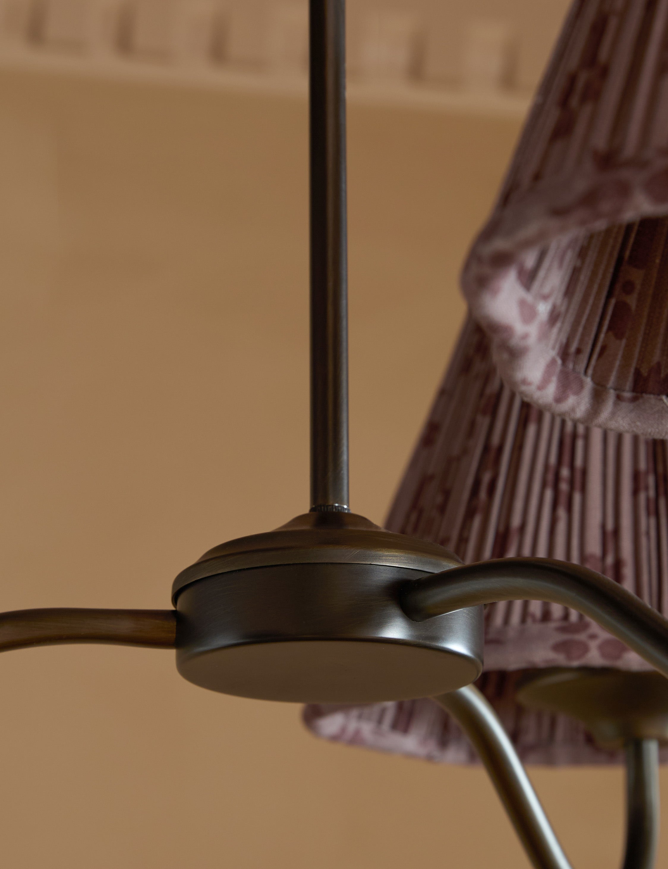 Juno Chandelier | Floral Print Pleated Shades