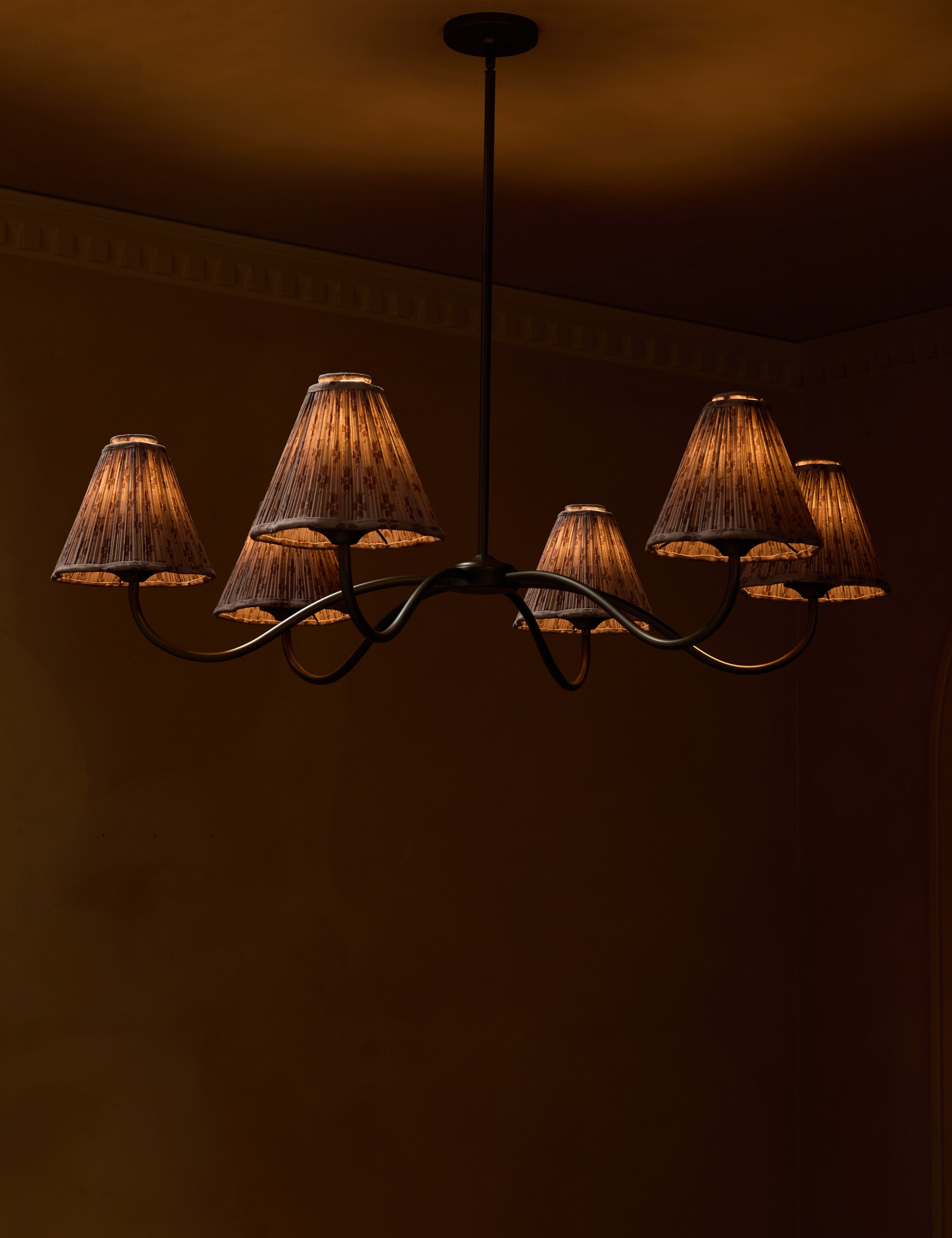 Juno Chandelier | Pleated Floral Shades, Elegant Design