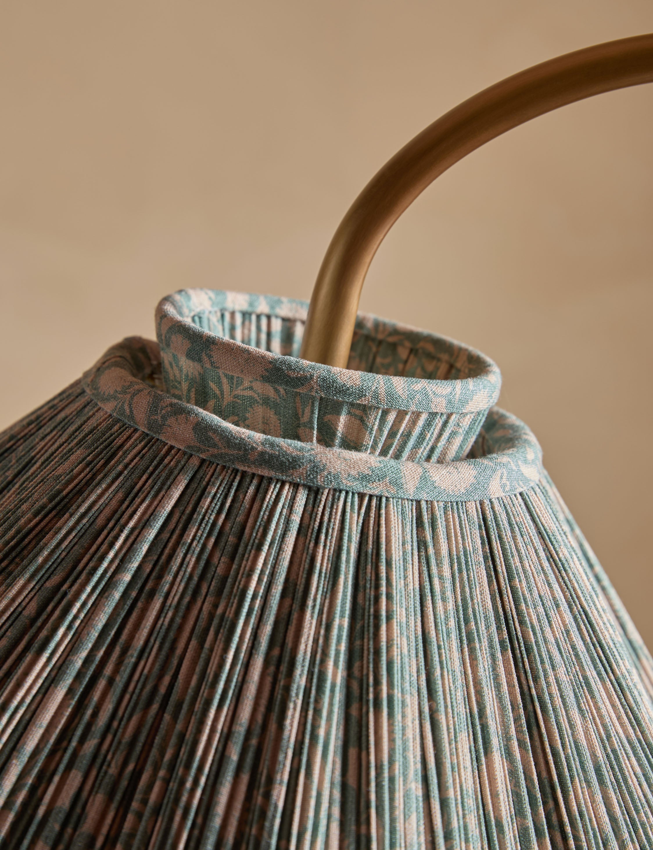 Juno Floor Lamp | Gooseneck Design, Floral Pleated Shade