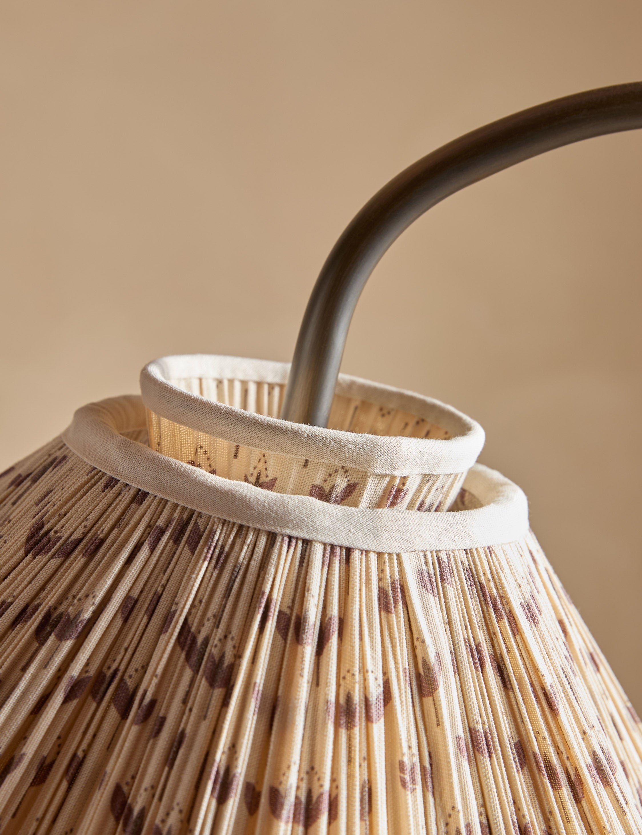 Juno Floor Lamp | Gooseneck Design, Floral Pleated Shade