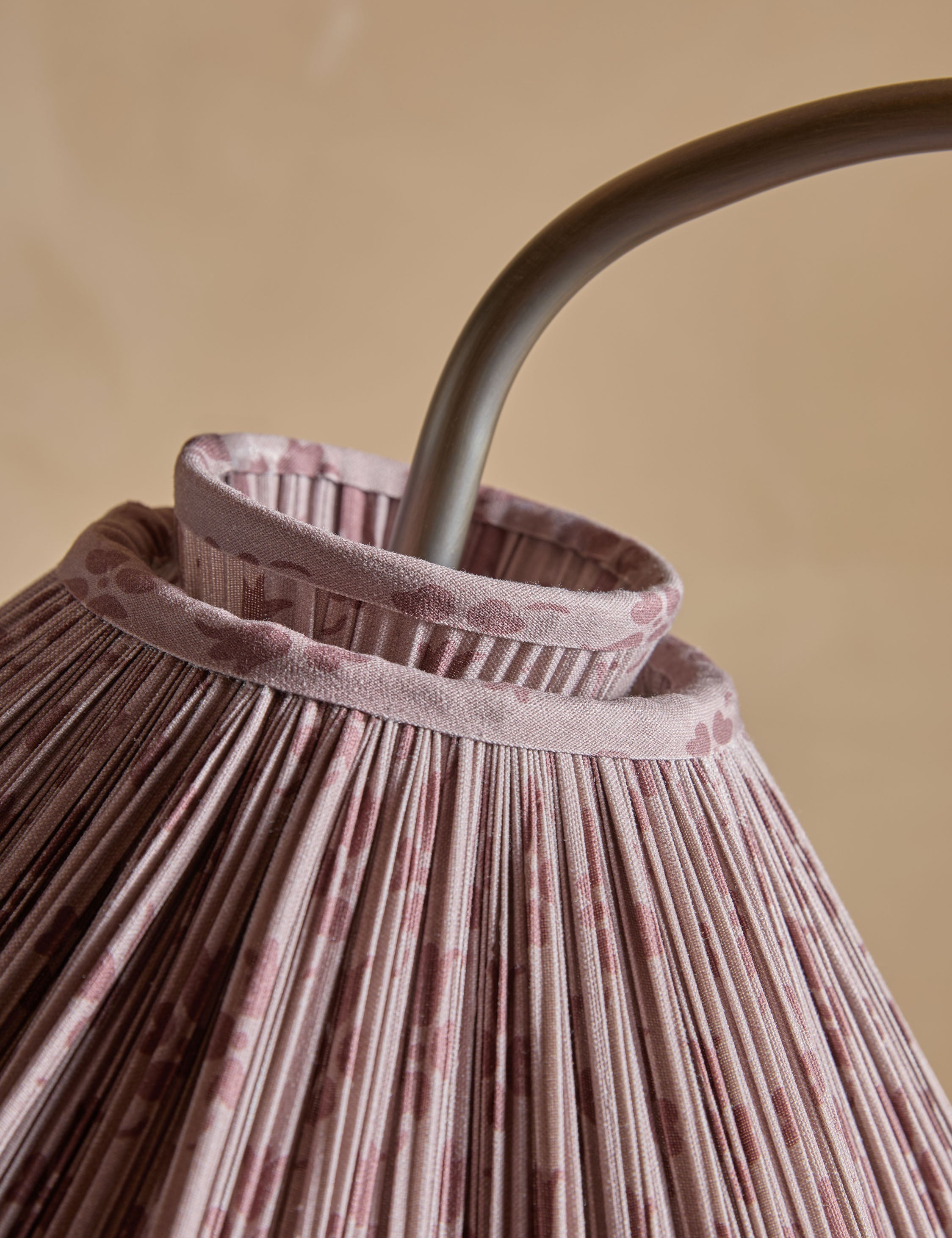 Juno Floor Lamp | Gooseneck Design, Floral Pleated Shade