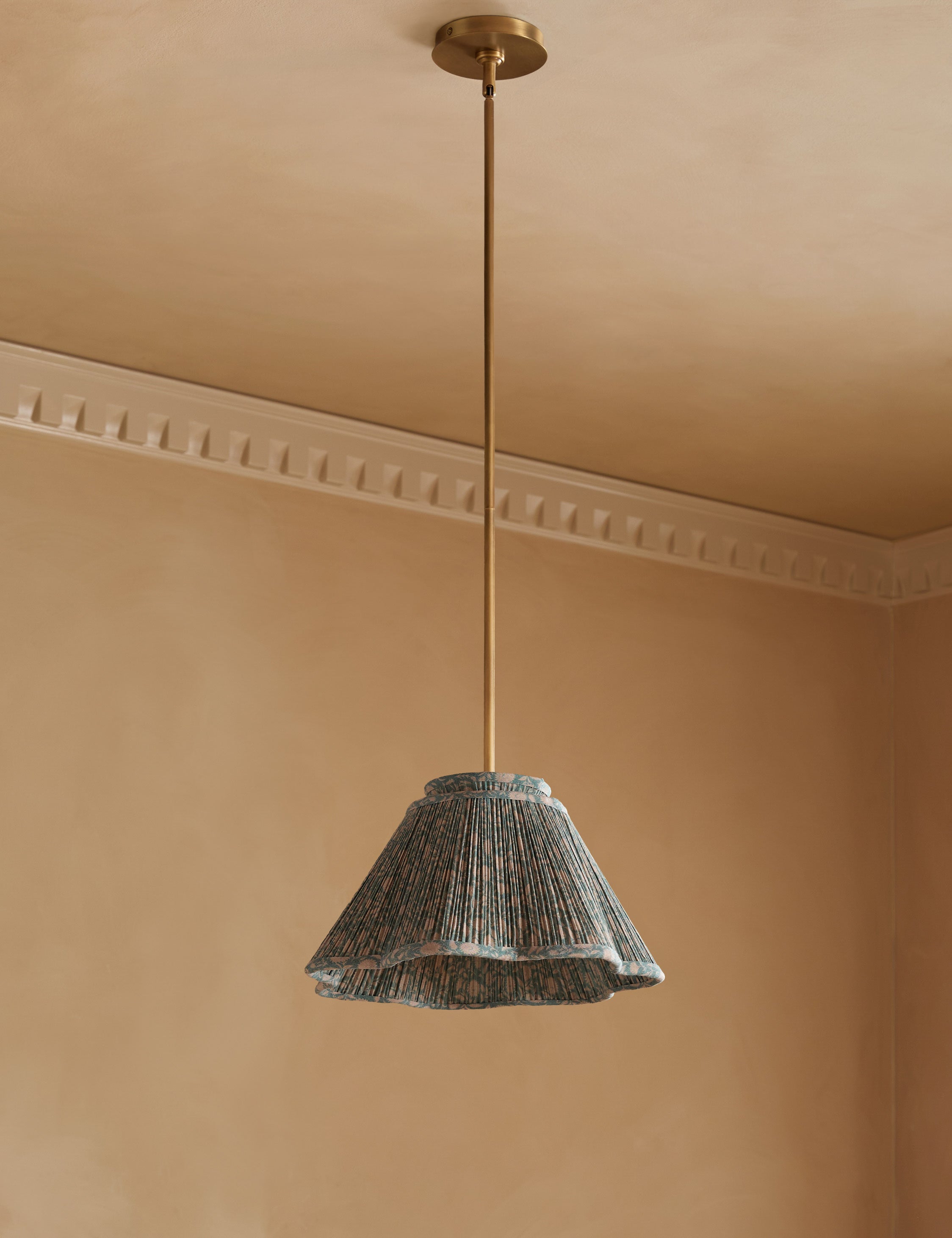 Juno Pendant Light | Floral Print Pleated Shade