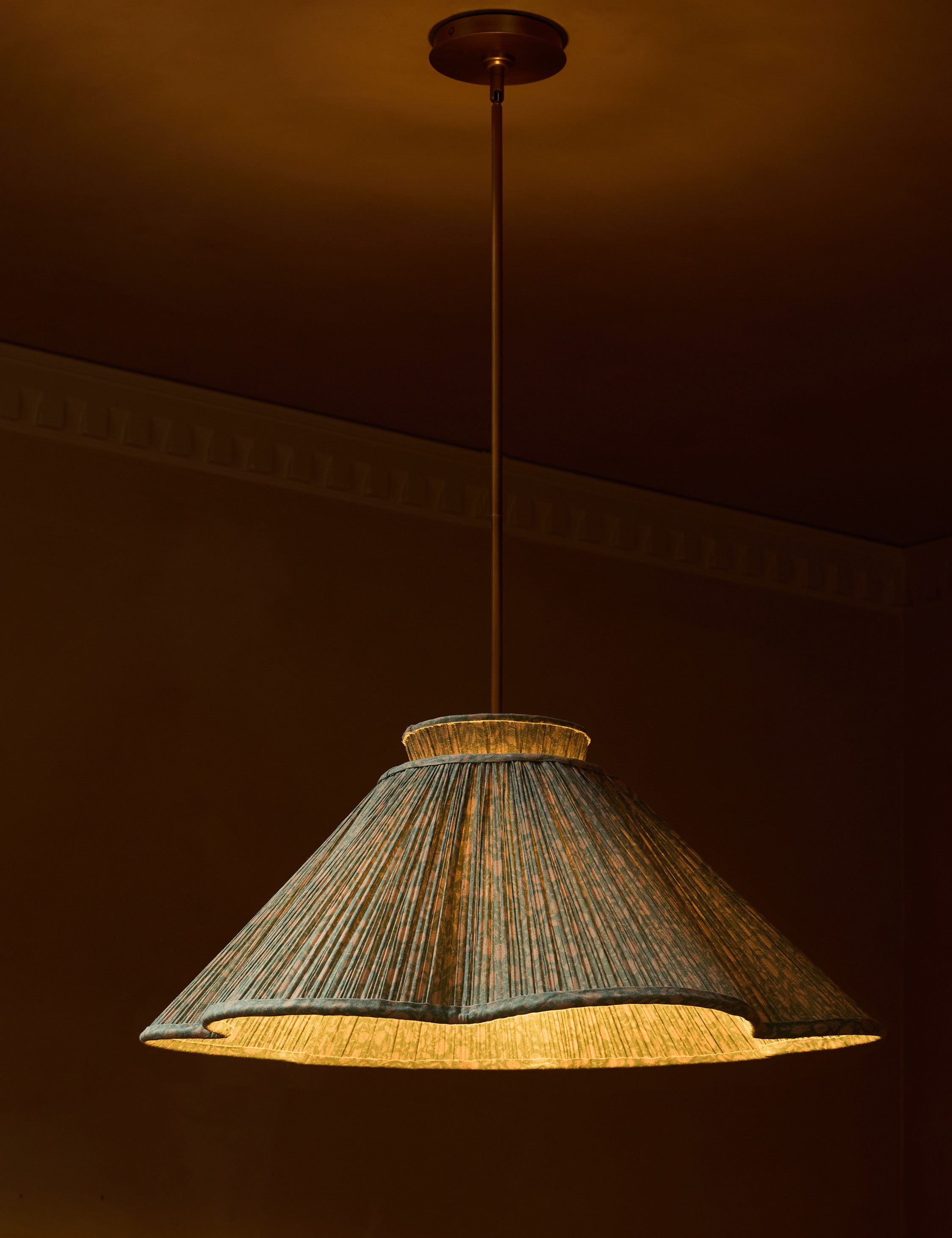 Juno Pendant Light | Floral Print Pleated Shade