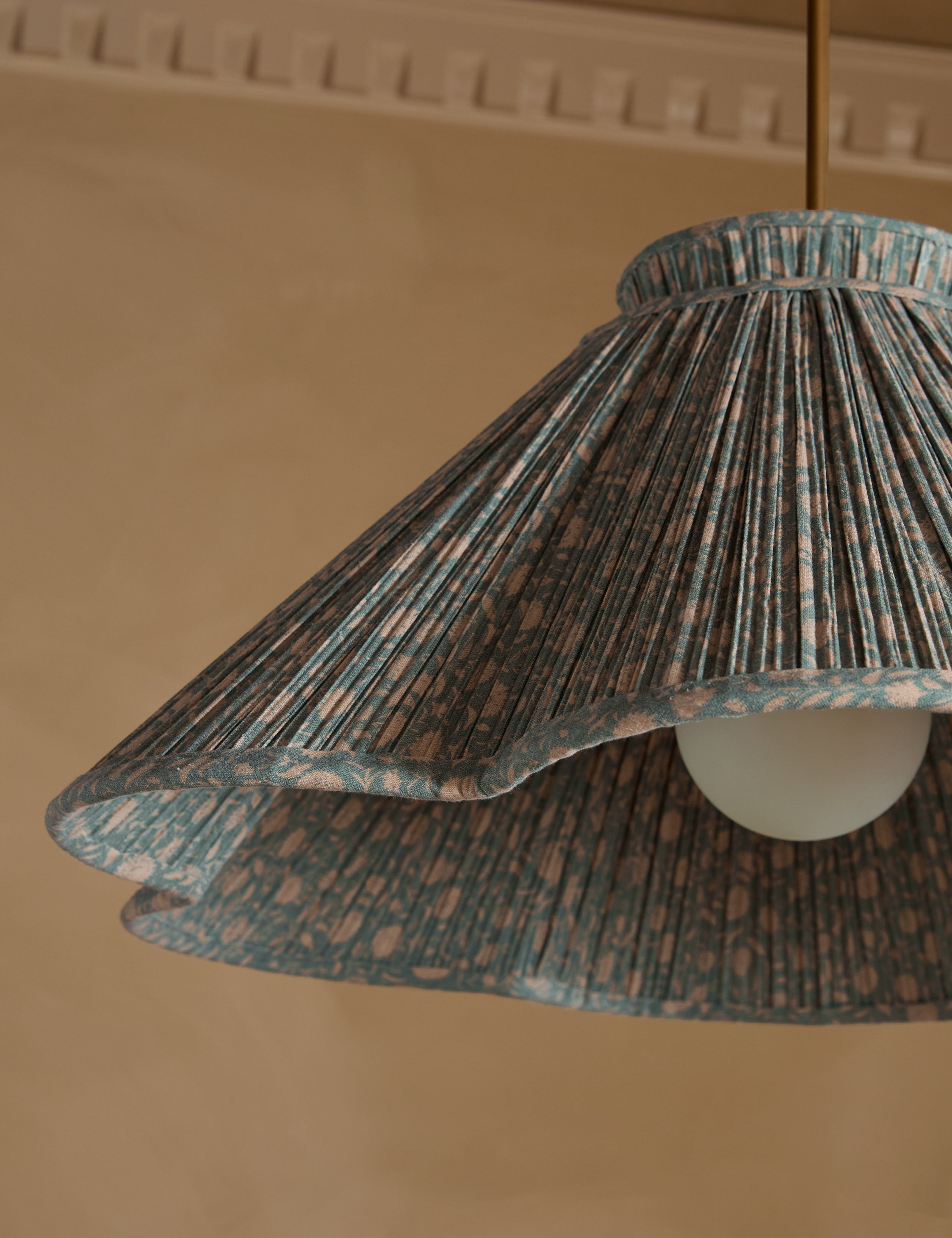 Juno Pendant Light | Pleated Floral Shade, Textured Warmth