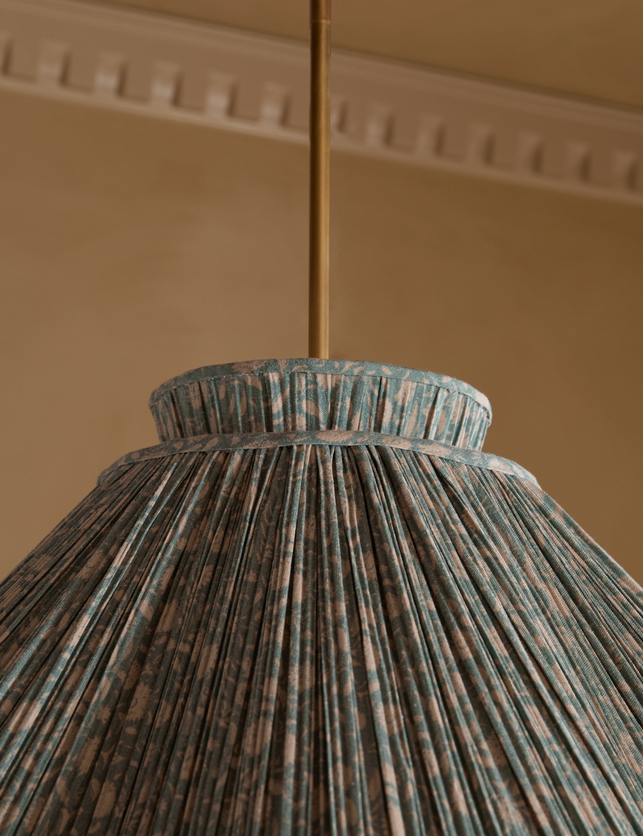 Juno Pendant Light | Pleated Floral Shade, Textured Warmth