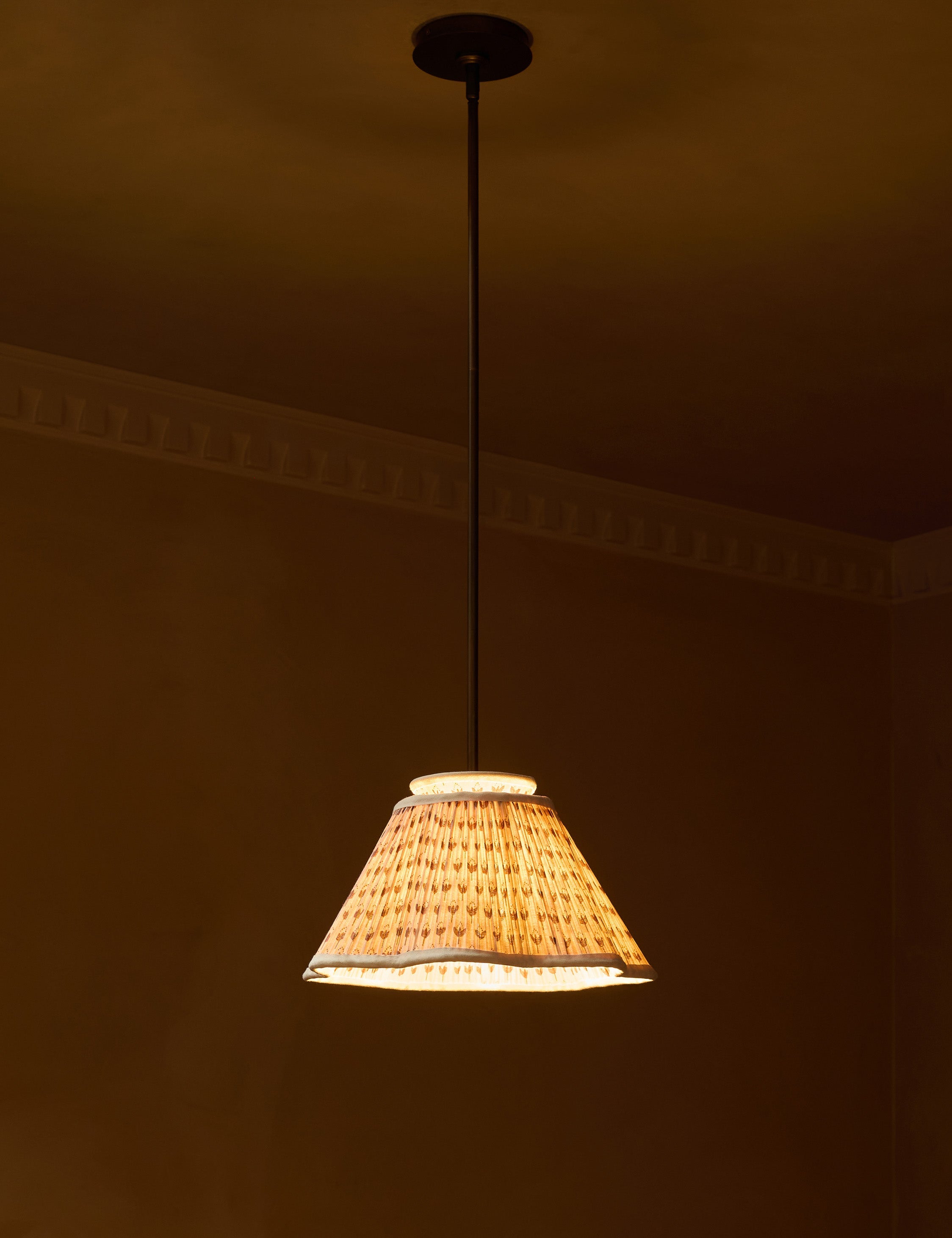 Juno Pendant Light | Floral Print Pleated Shade