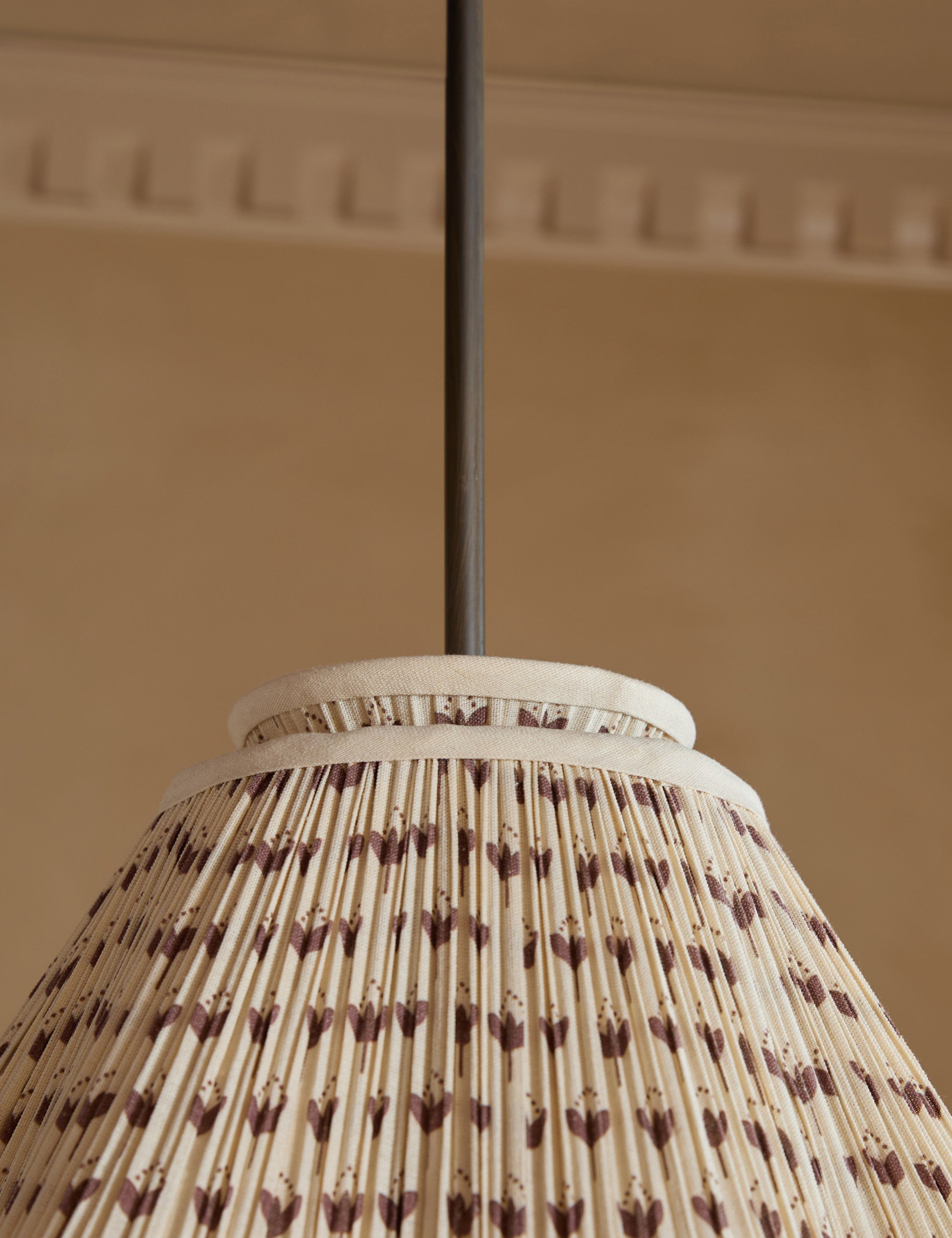 Juno Pendant Light | Pleated Floral Shade, Textured Warmth