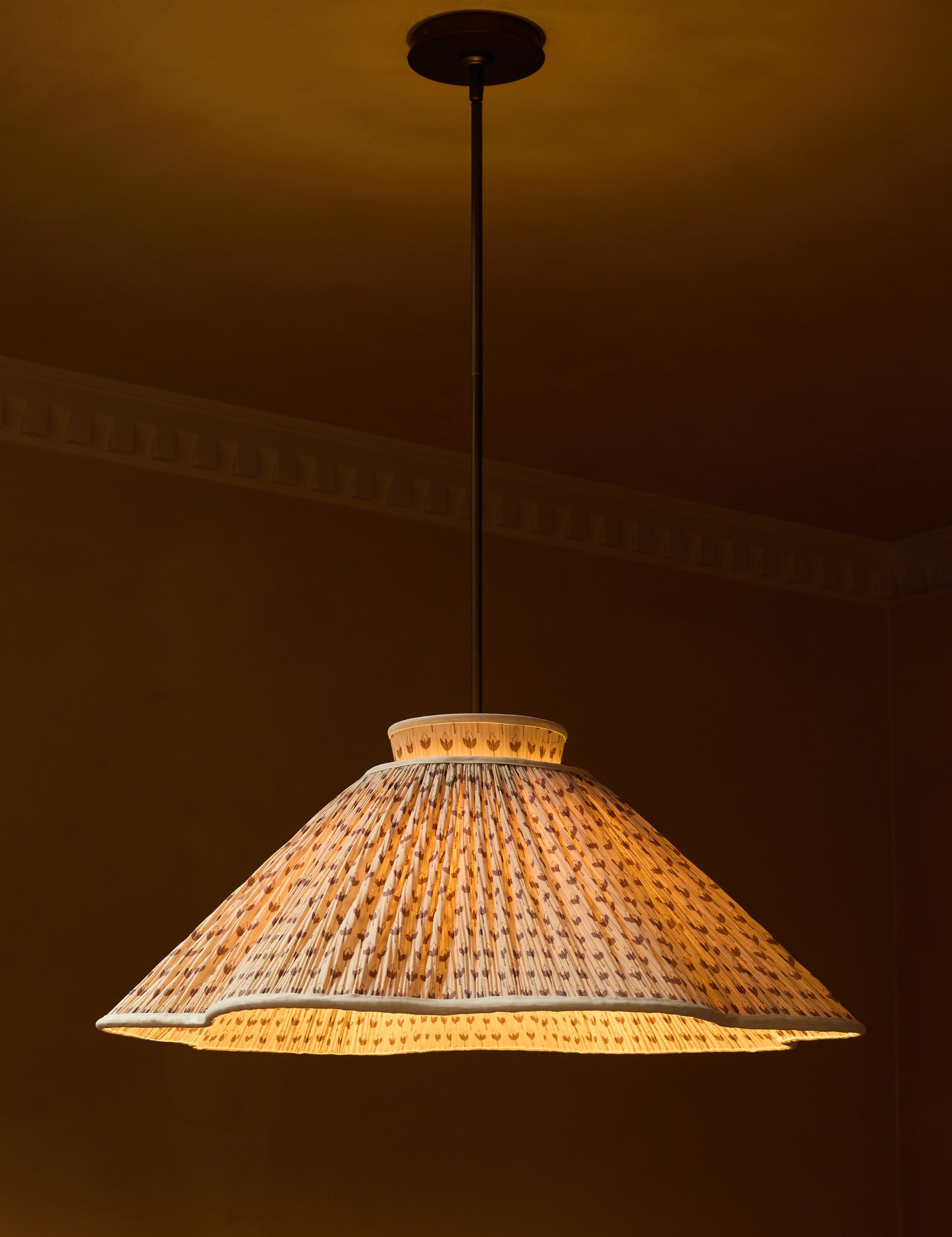 Juno Pendant Light | Floral Print Pleated Shade