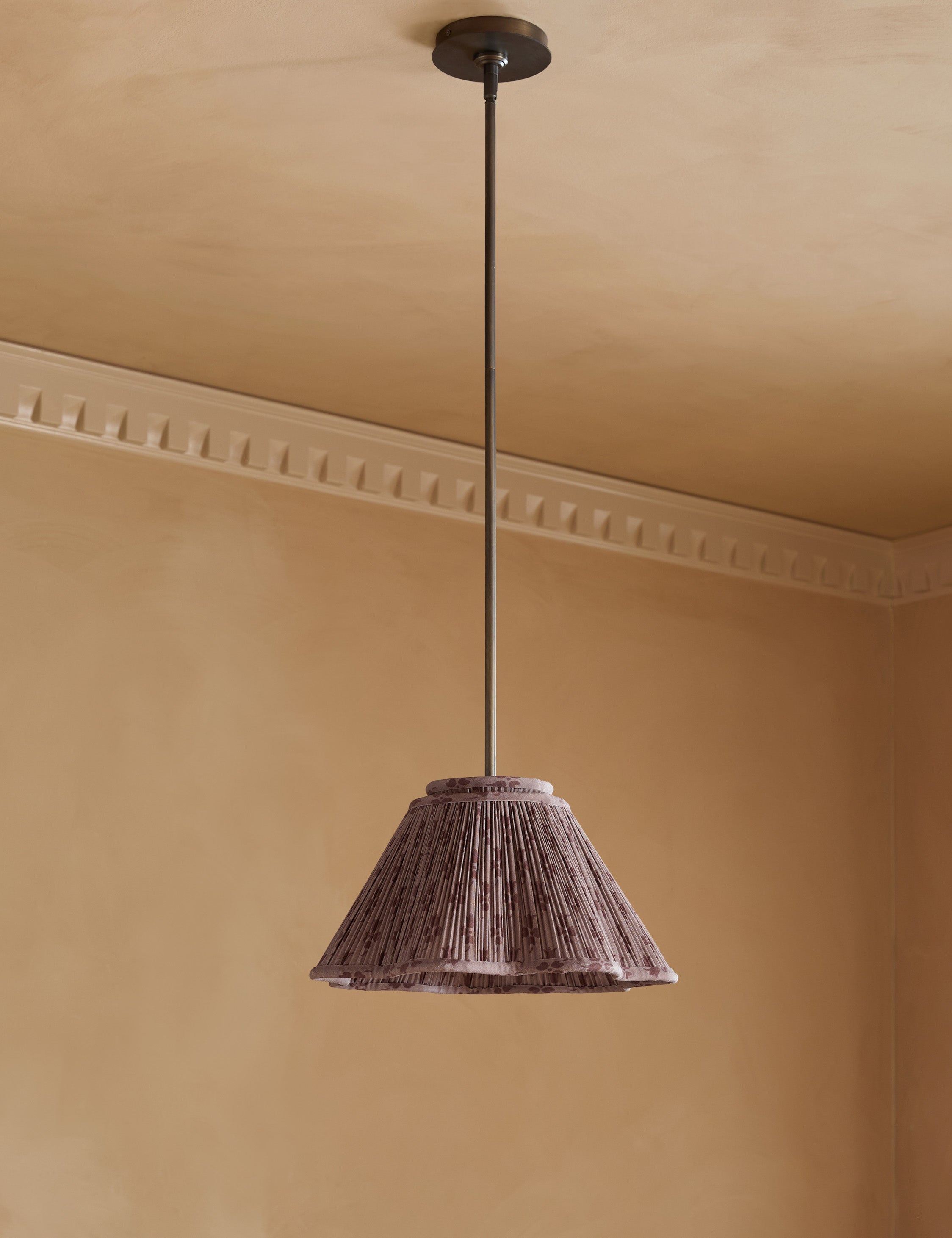 Juno Pendant Light | Floral Print Pleated Shade