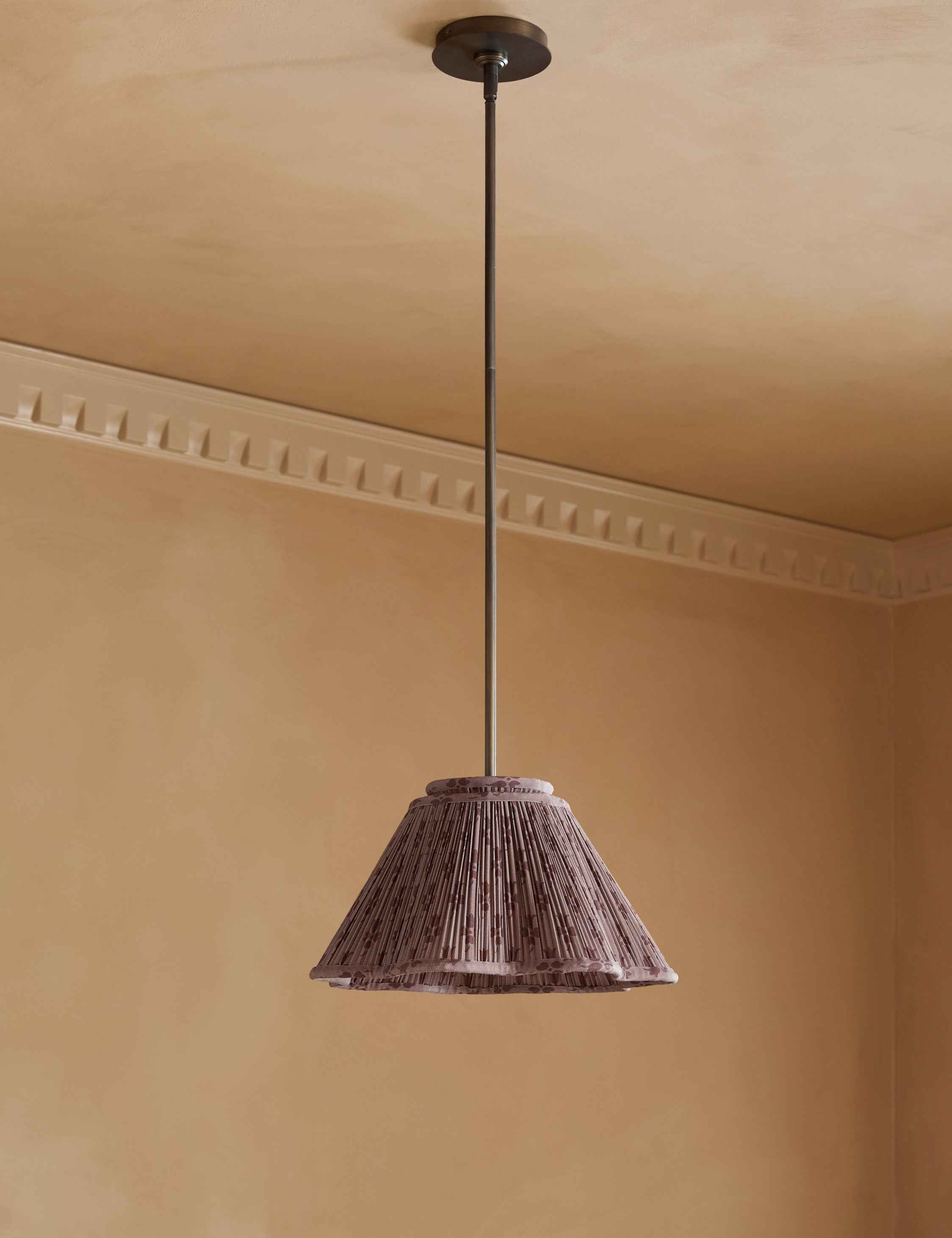 Juno Pendant Light | Pleated Floral Shade, Textured Warmth