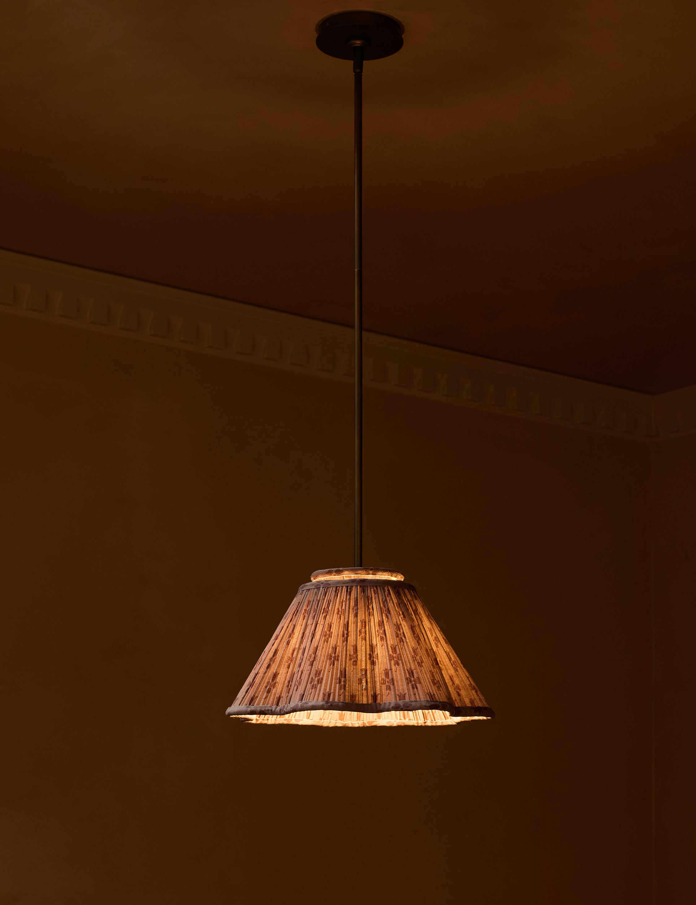 Juno Pendant Light | Pleated Floral Shade, Textured Warmth