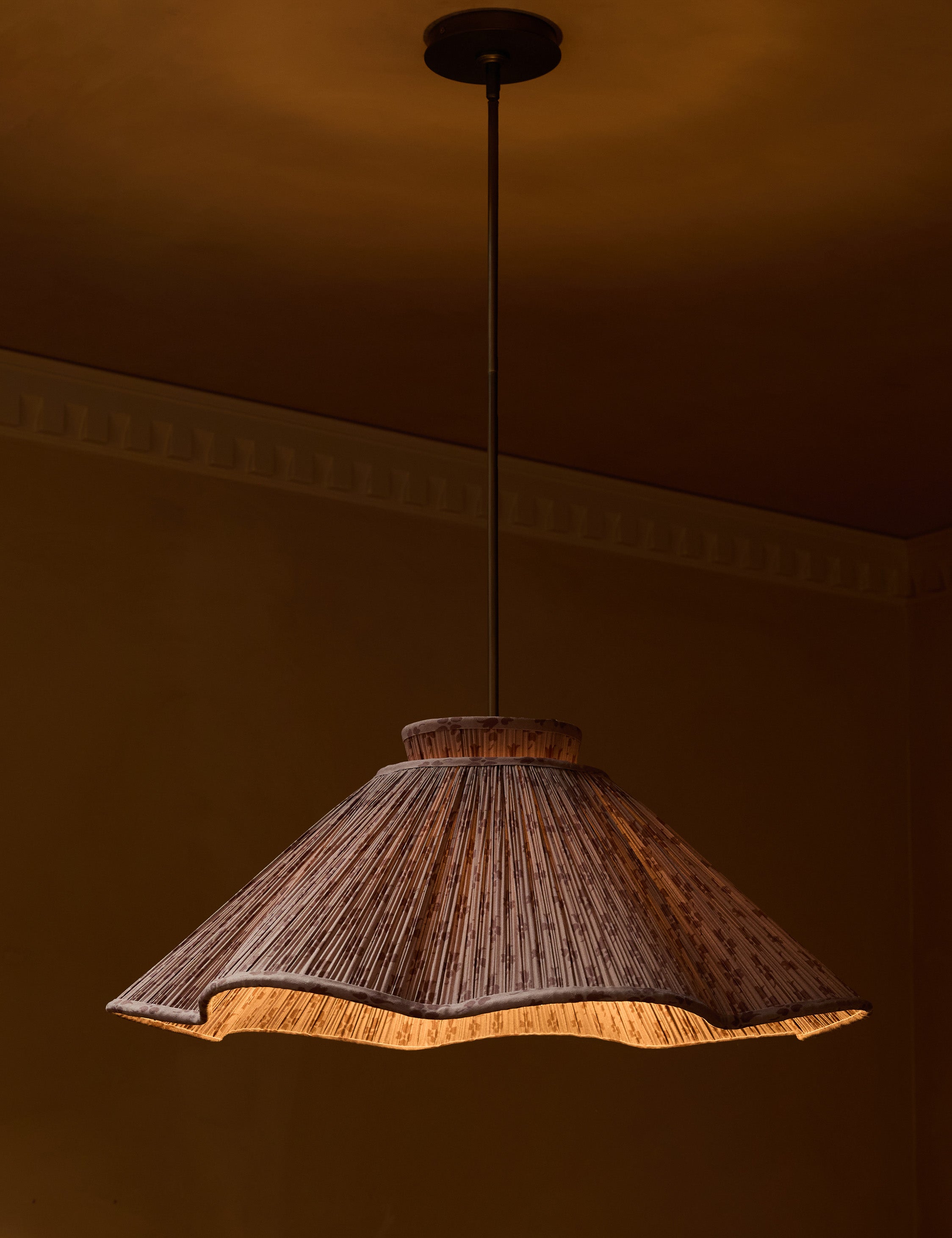 Juno Pendant Light | Floral Print Pleated Shade