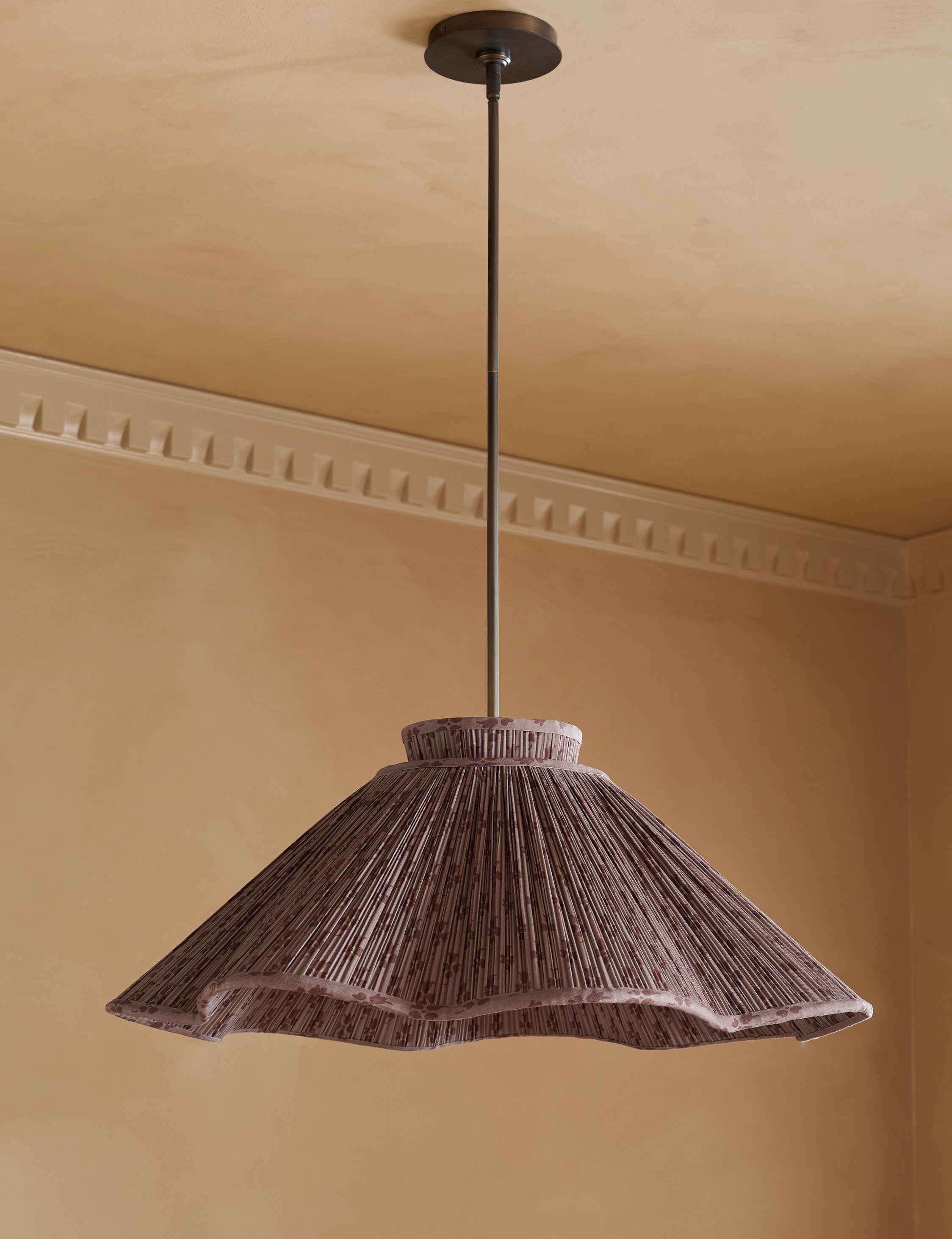 Juno Pendant Light | Floral Print Pleated Shade