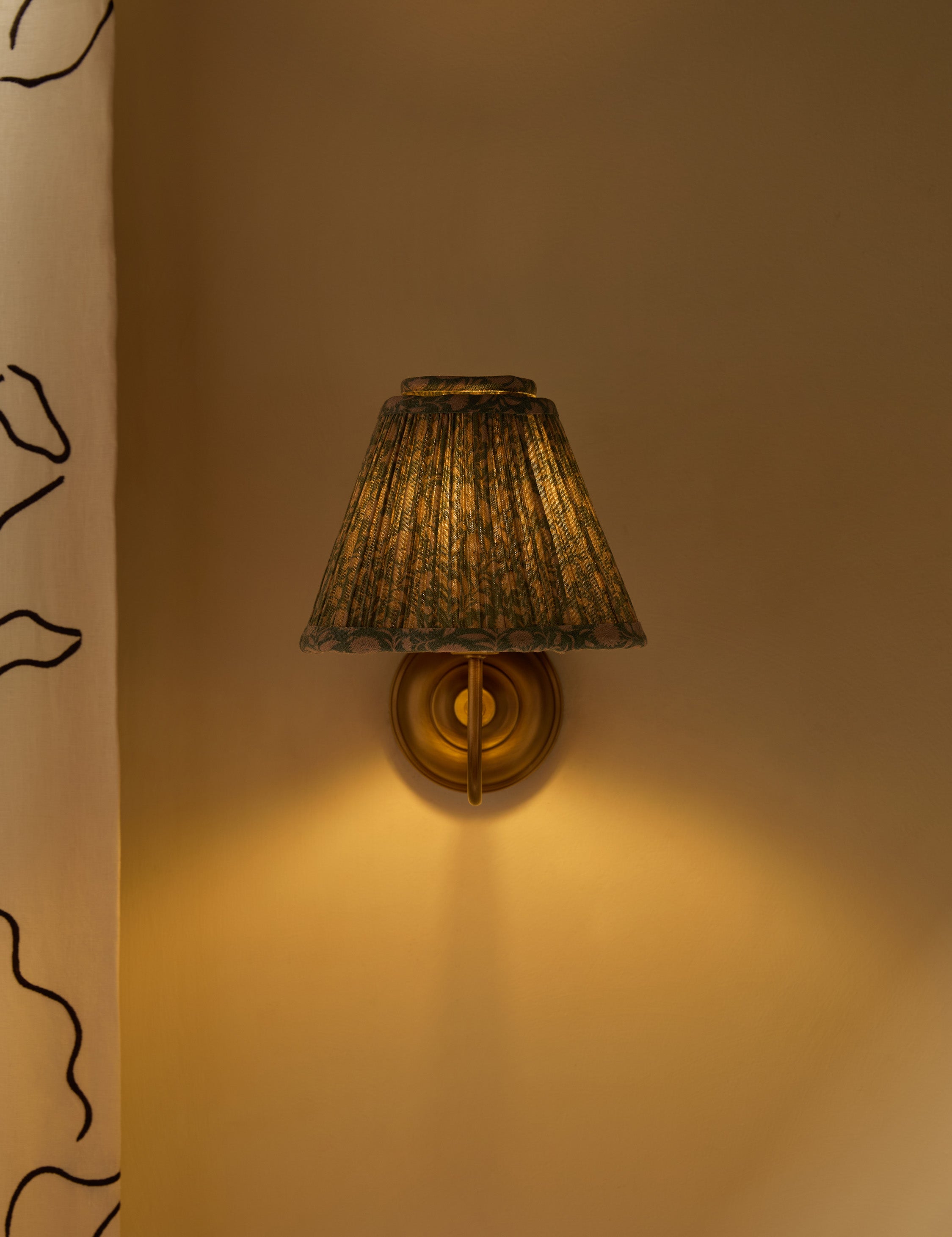 Juno Wall Sconce | Pleated Floral Shade, Textured Design
