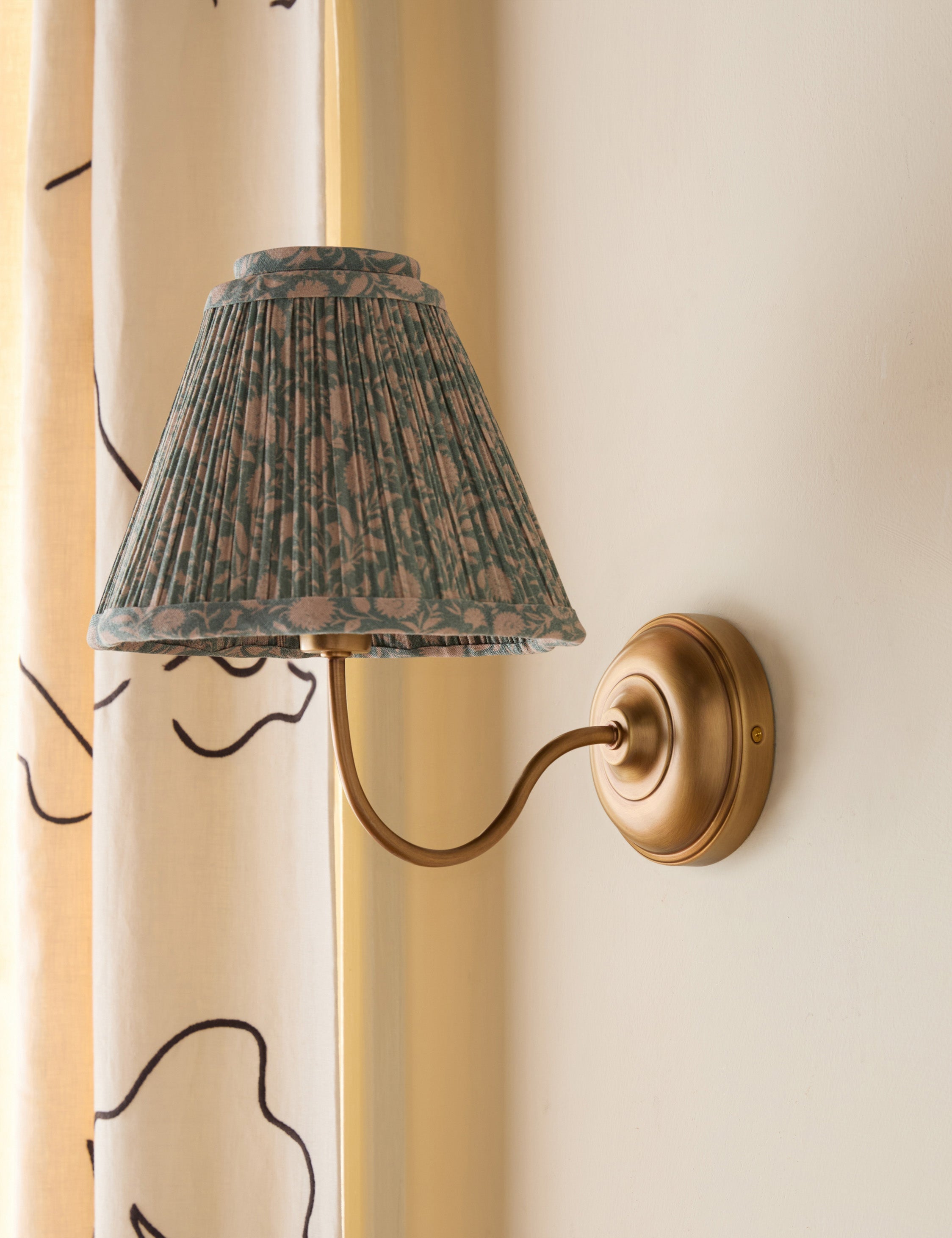 Juno Wall Sconce | Pleated Floral Shade, Textured Warmth