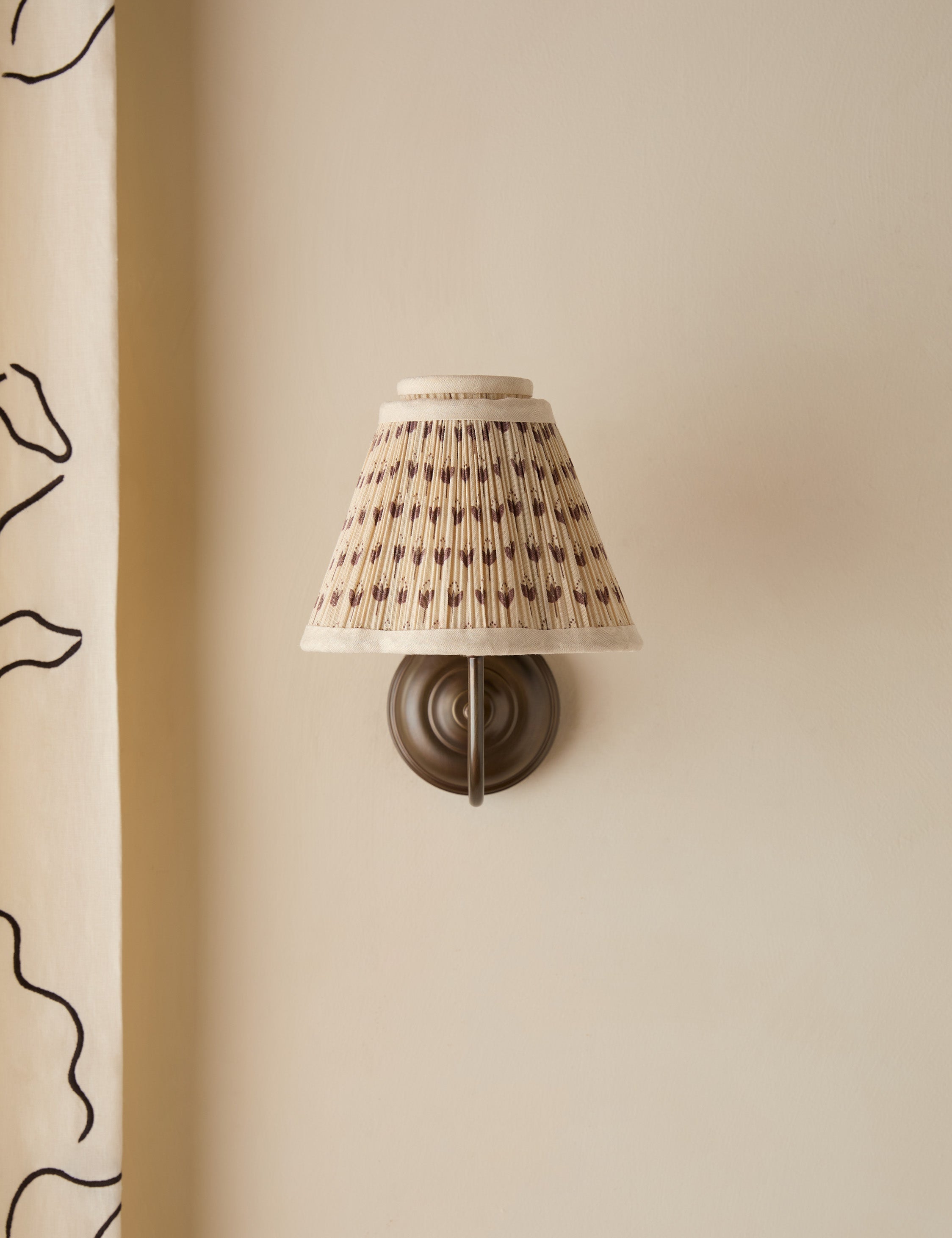 Juno Wall Sconce | Pleated Floral Shade, Textured Warmth