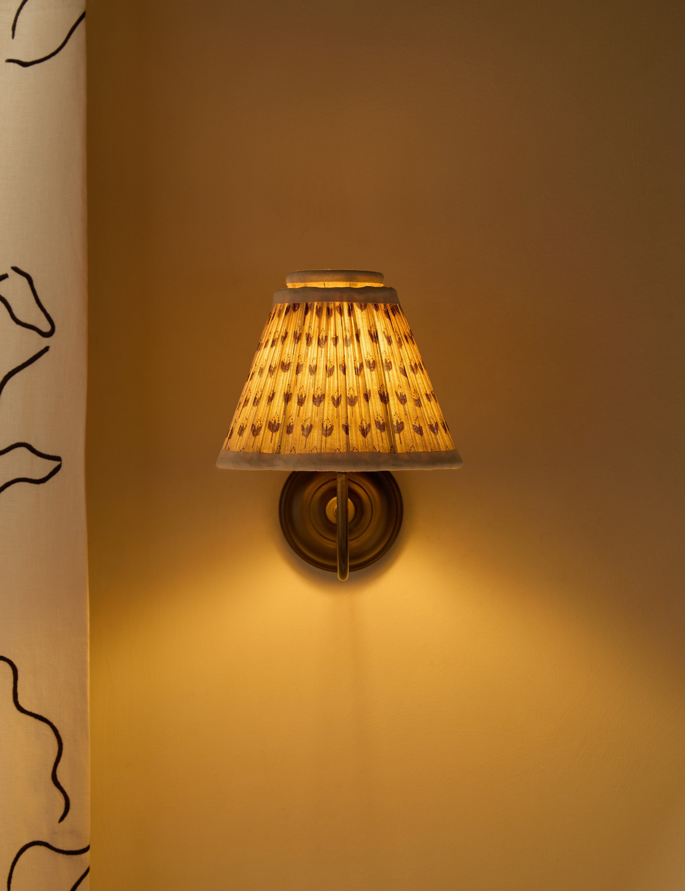 Juno Wall Sconce | Pleated Floral Shade, Textured Design