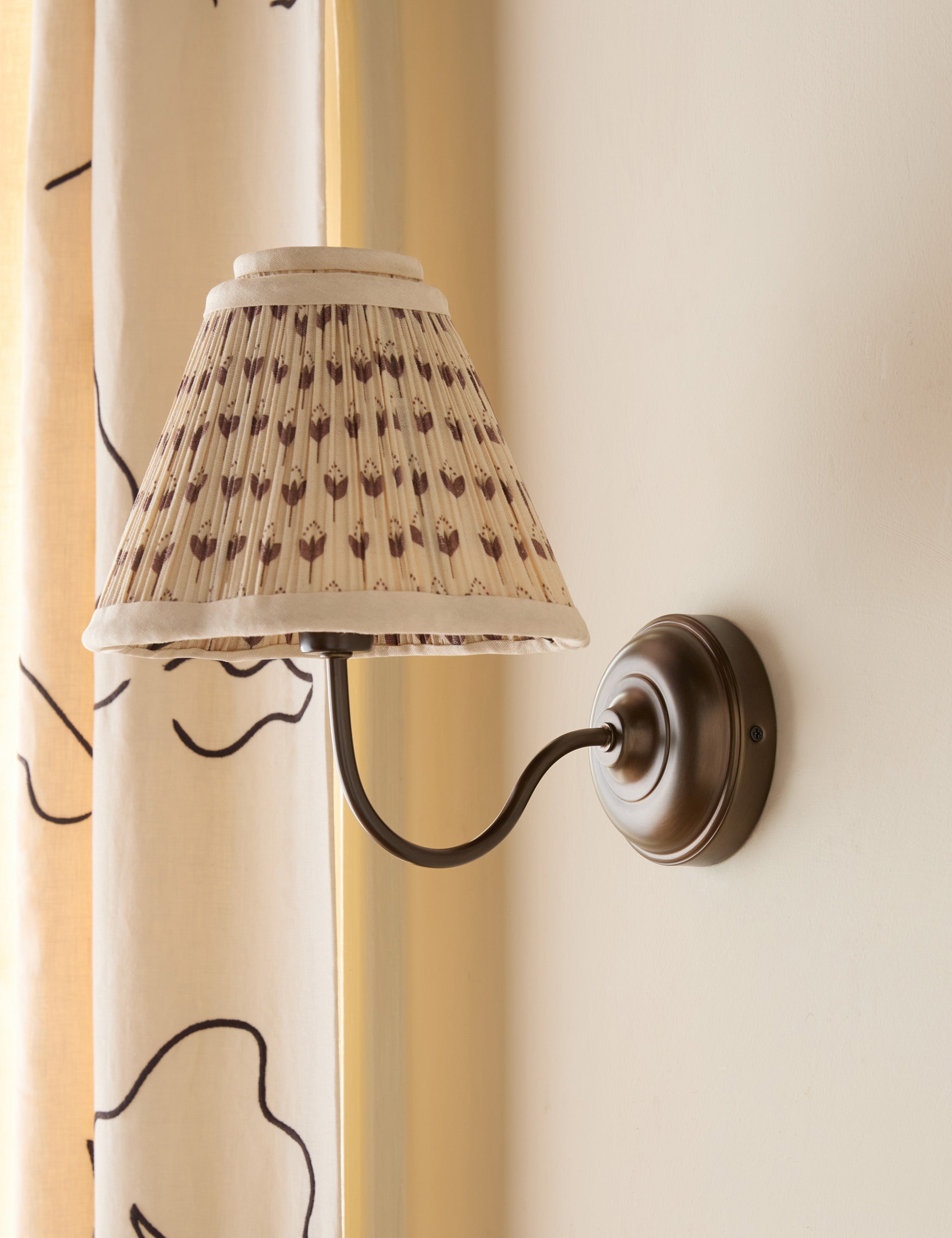 Juno Wall Sconce | Pleated Floral Shade, Textured Design
