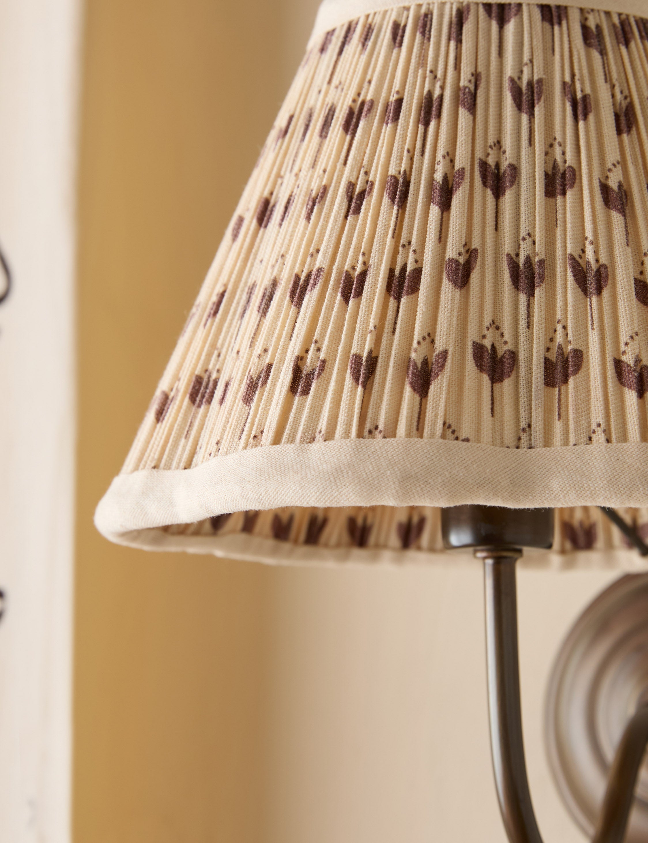 Juno Wall Sconce | Pleated Floral Shade, Textured Warmth
