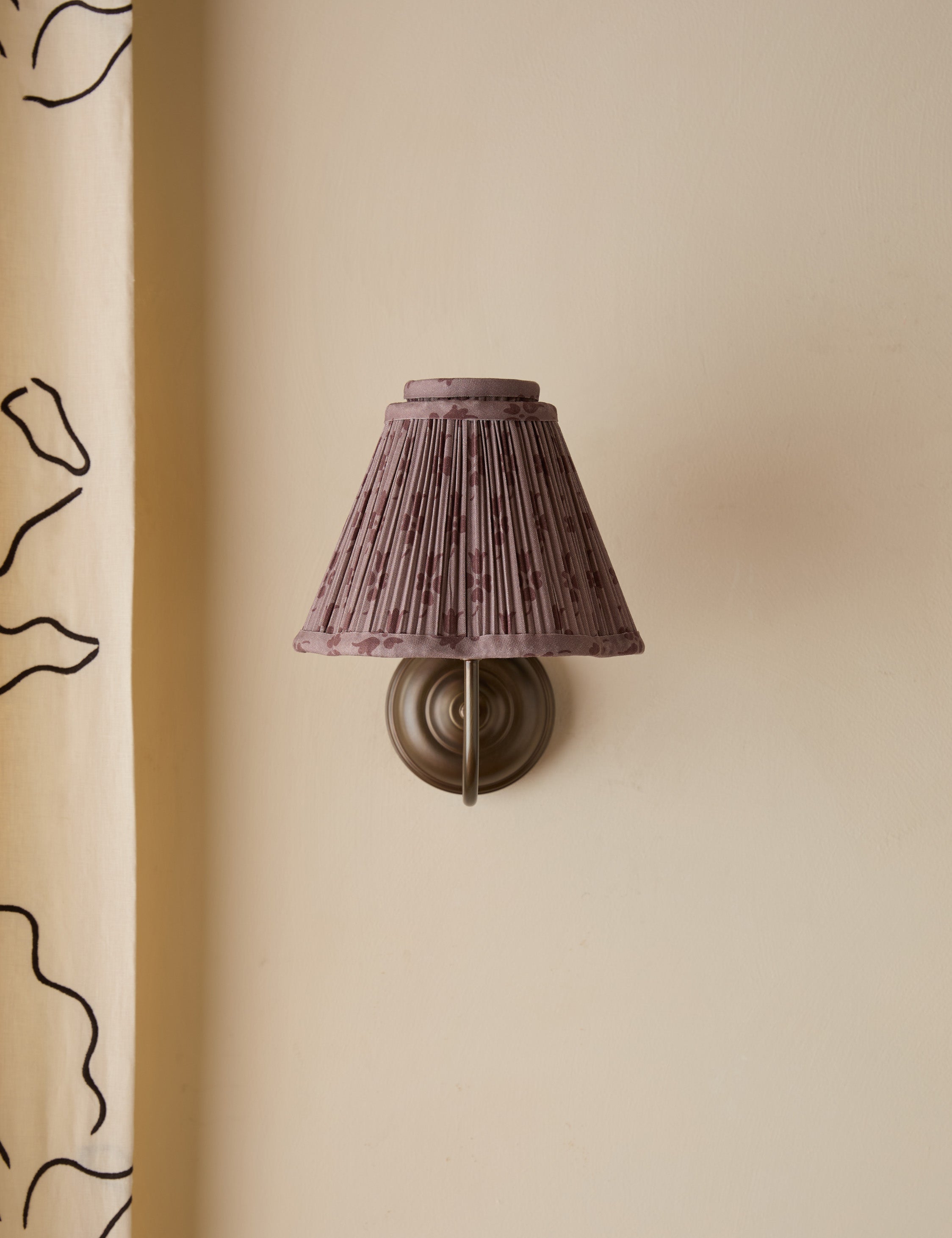 Juno Wall Sconce | Pleated Floral Shade, Textured Warmth