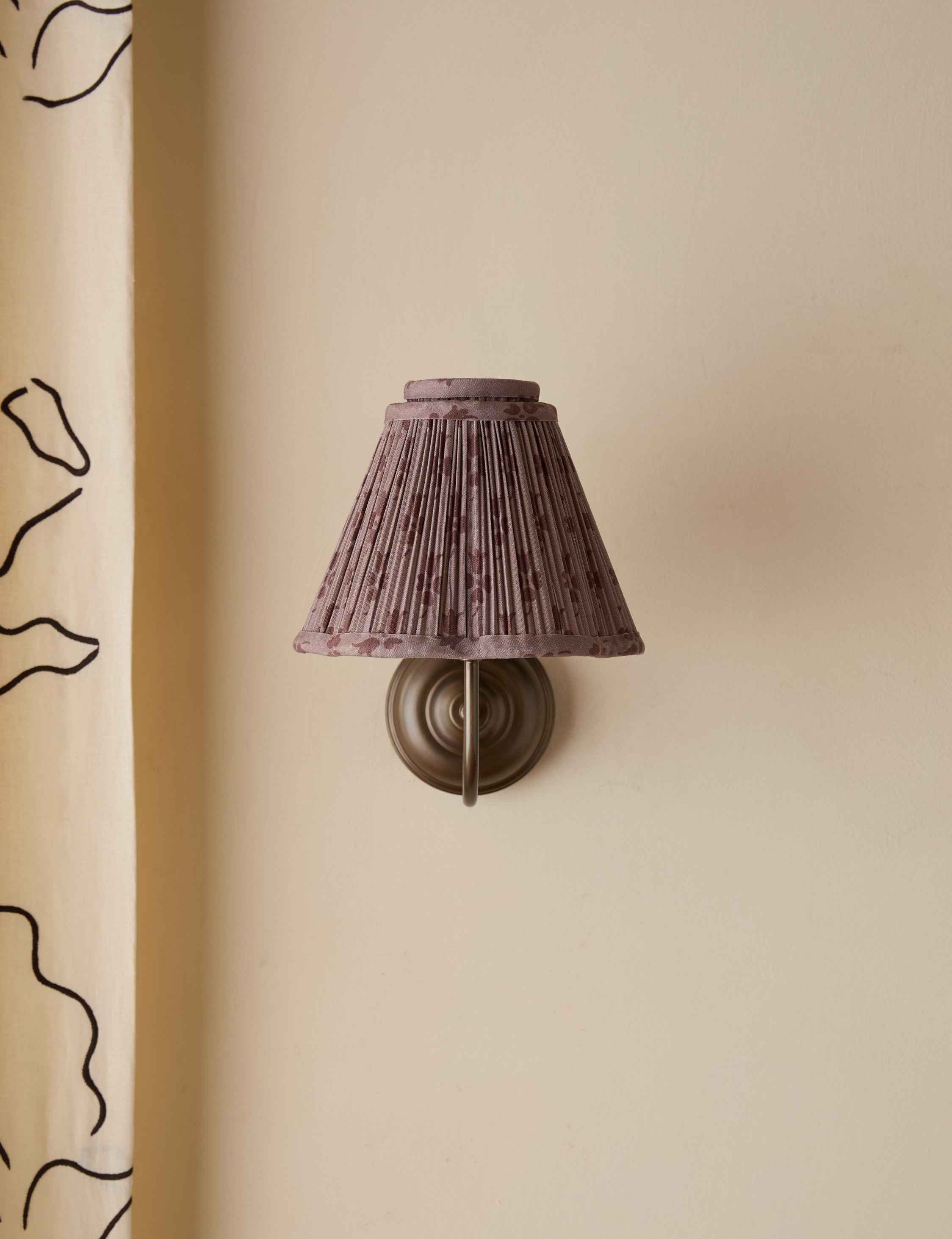 Juno Wall Sconce | Pleated Floral Shade, Textured Design