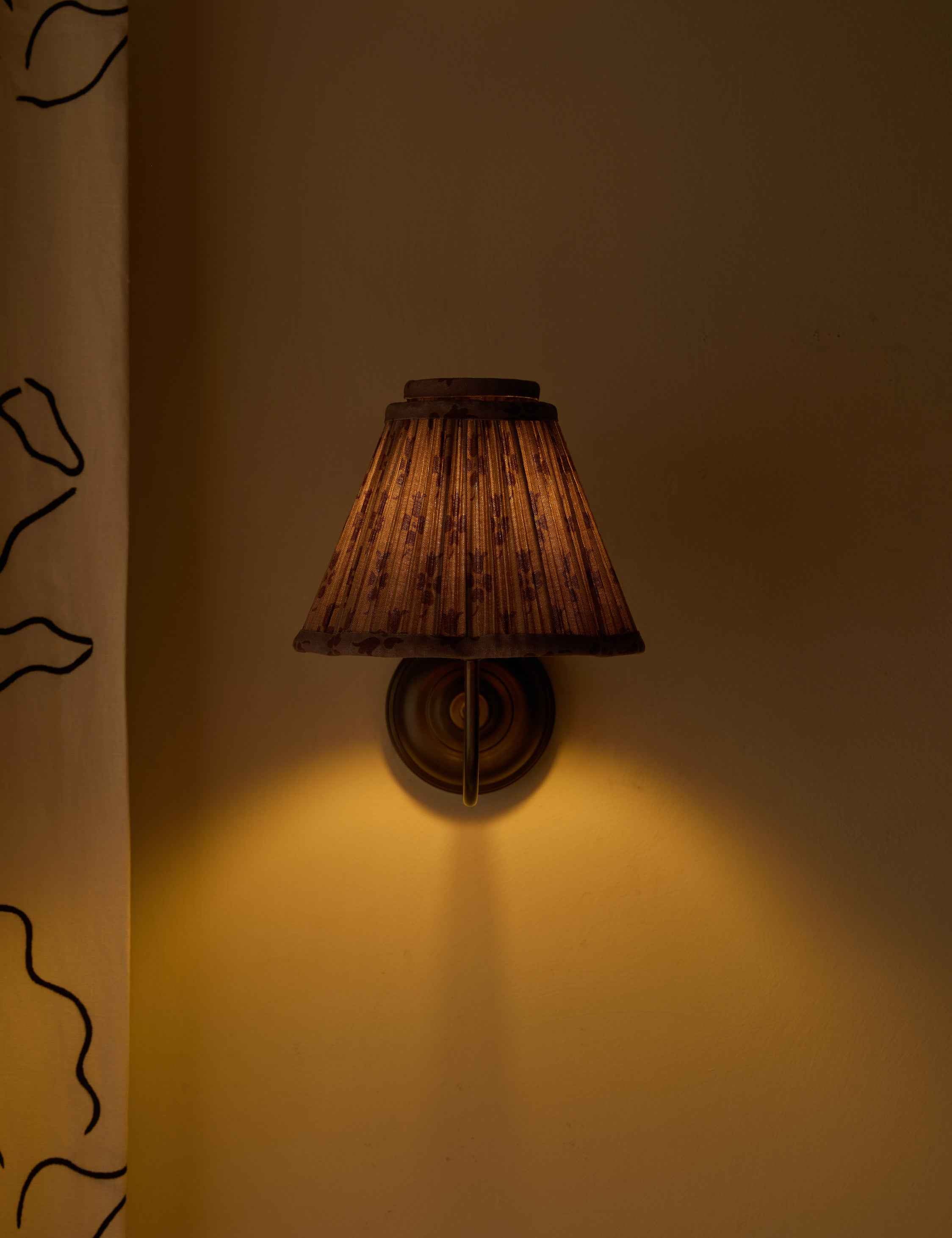 Juno Wall Sconce | Pleated Floral Shade, Textured Design