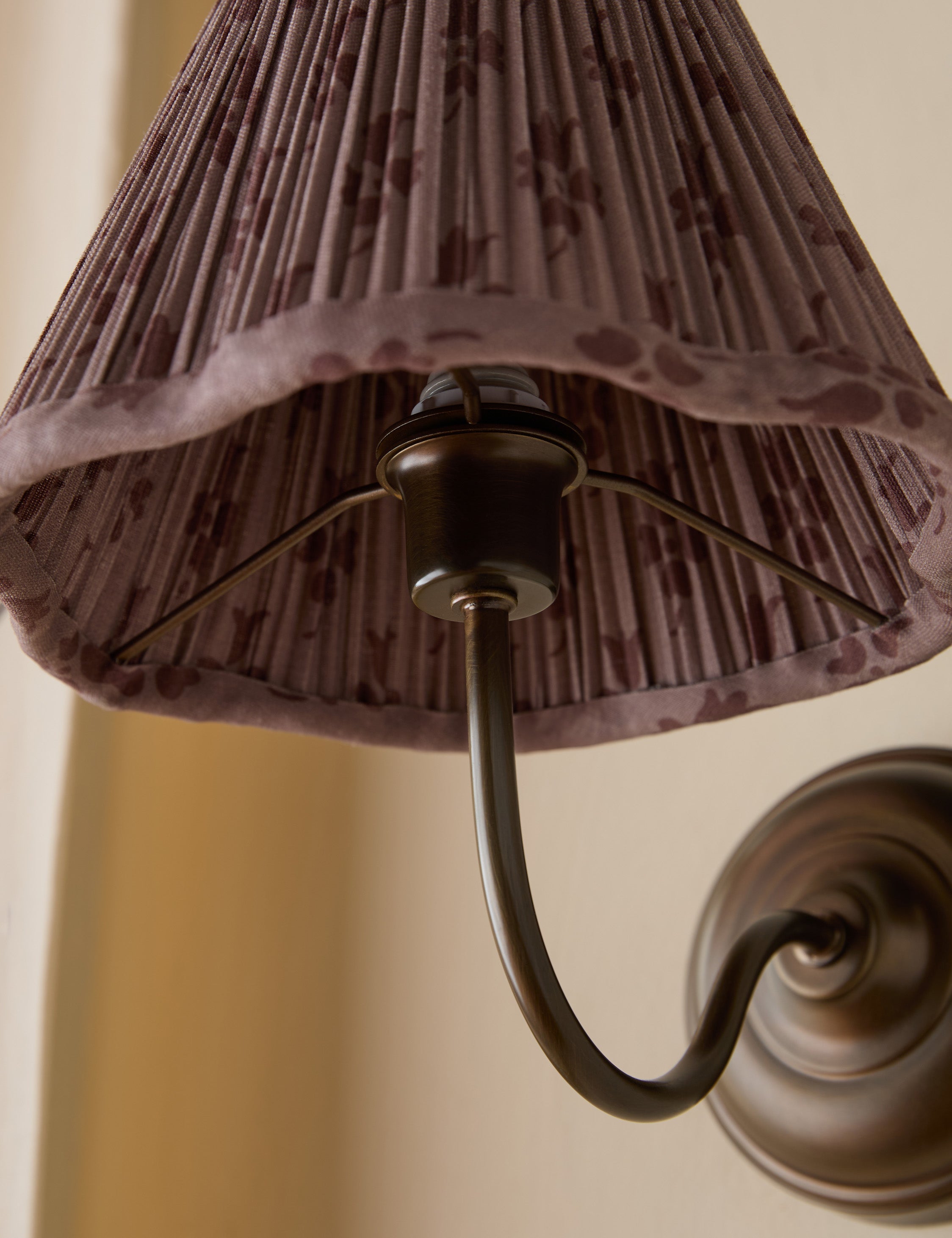 Juno Wall Sconce | Pleated Floral Shade, Textured Warmth