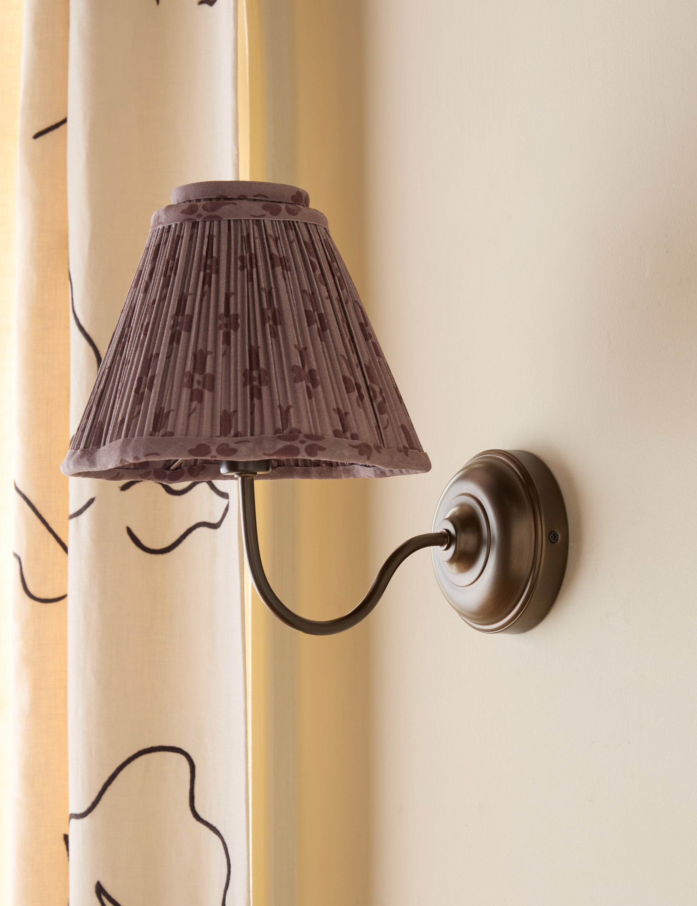 Juno Wall Sconce | Pleated Floral Shade, Textured Warmth
