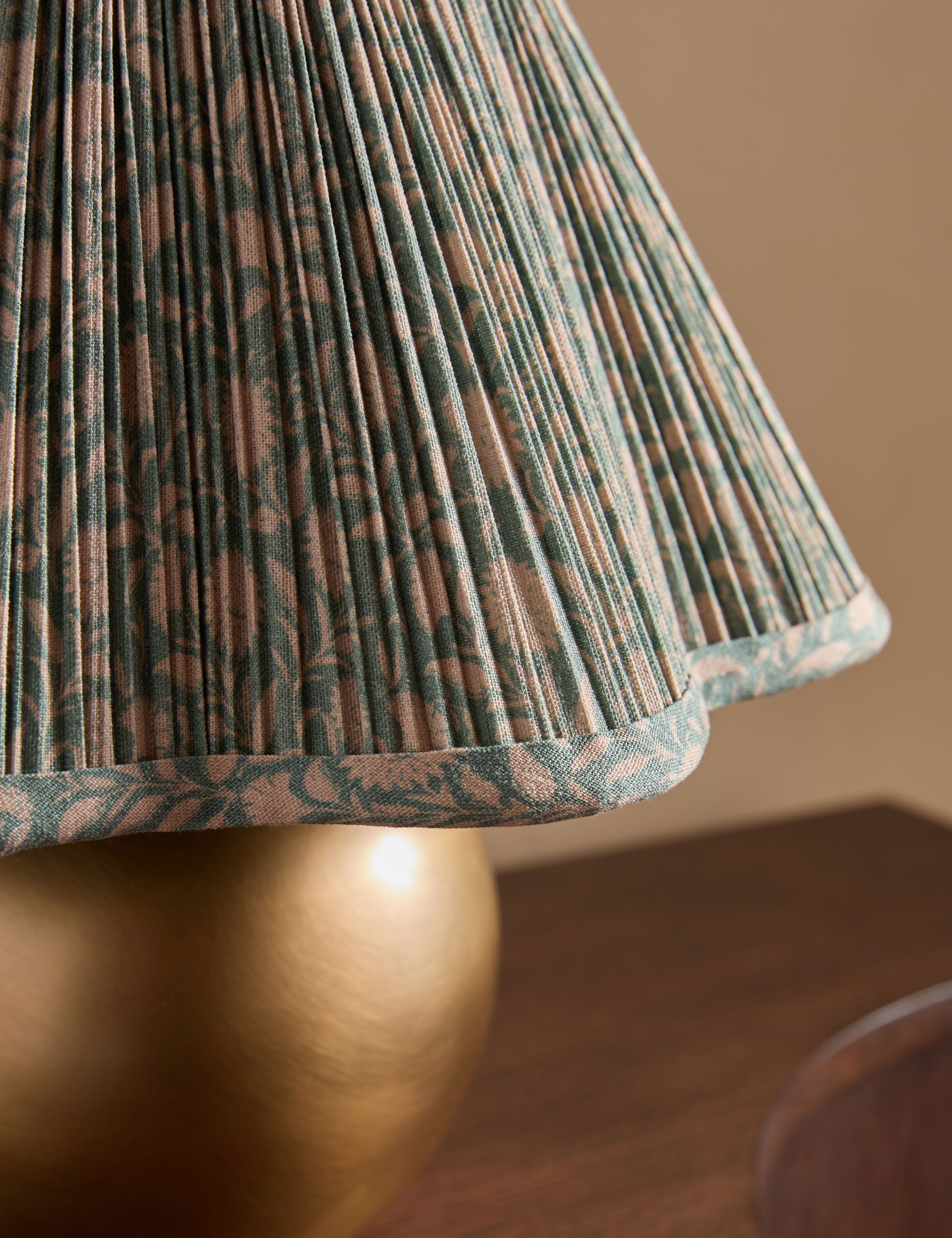 Juno Table Lamp | Pleated Floral Shade, Metal Base