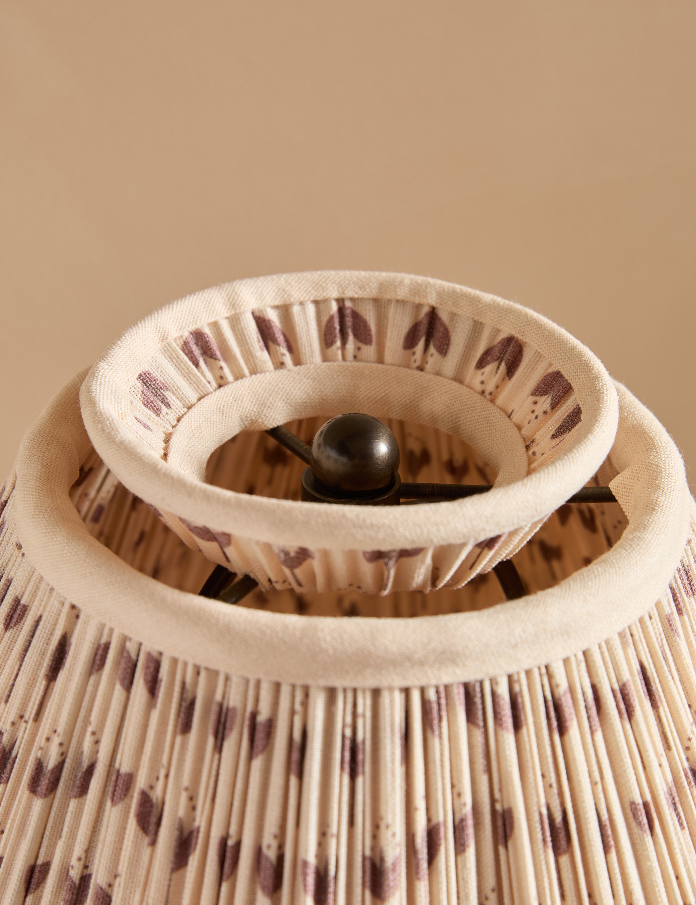 Juno Table Lamp | Pleated Floral Shade, Metal Base
