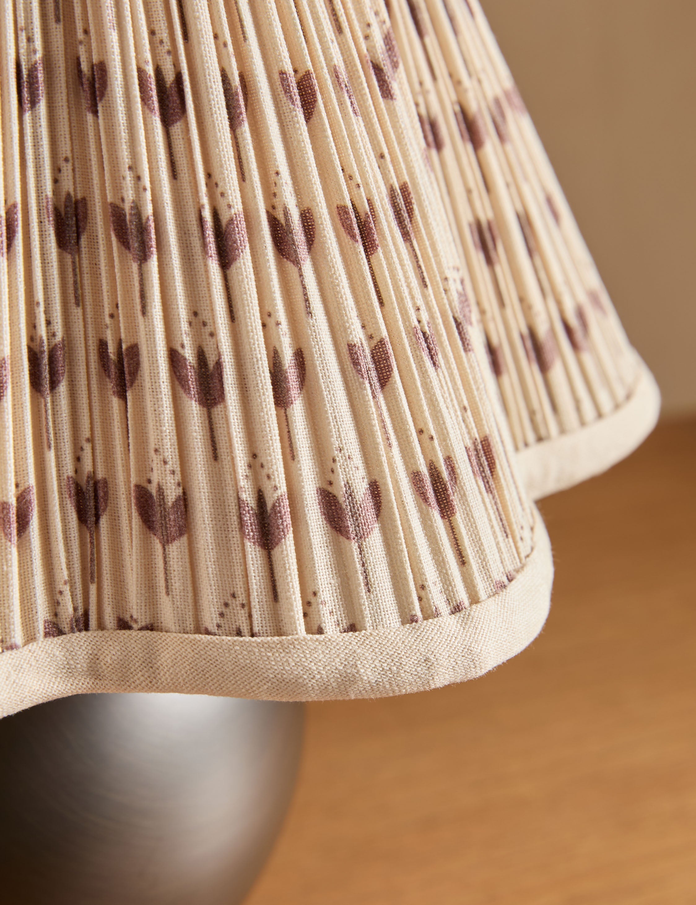 Juno Table Lamp | Pleated Floral Shade, Metal Base