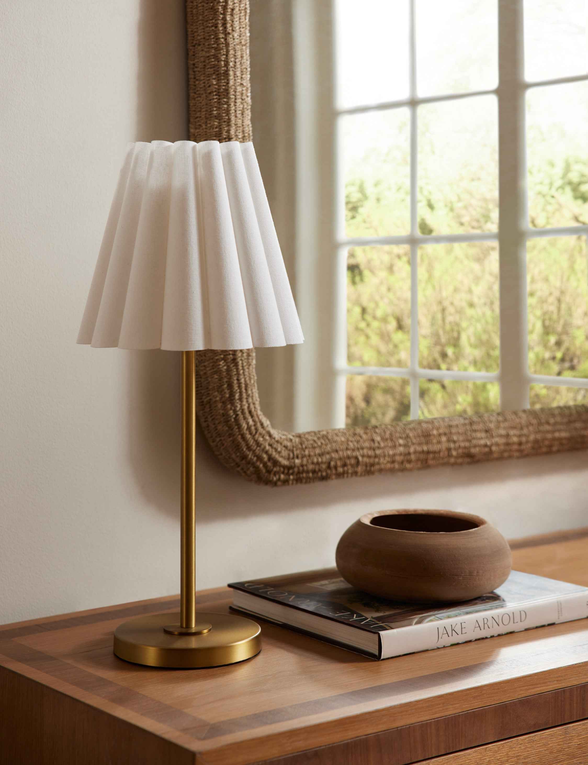 Milo Table Lamp | Ruffled Shade, Slim Silhouette