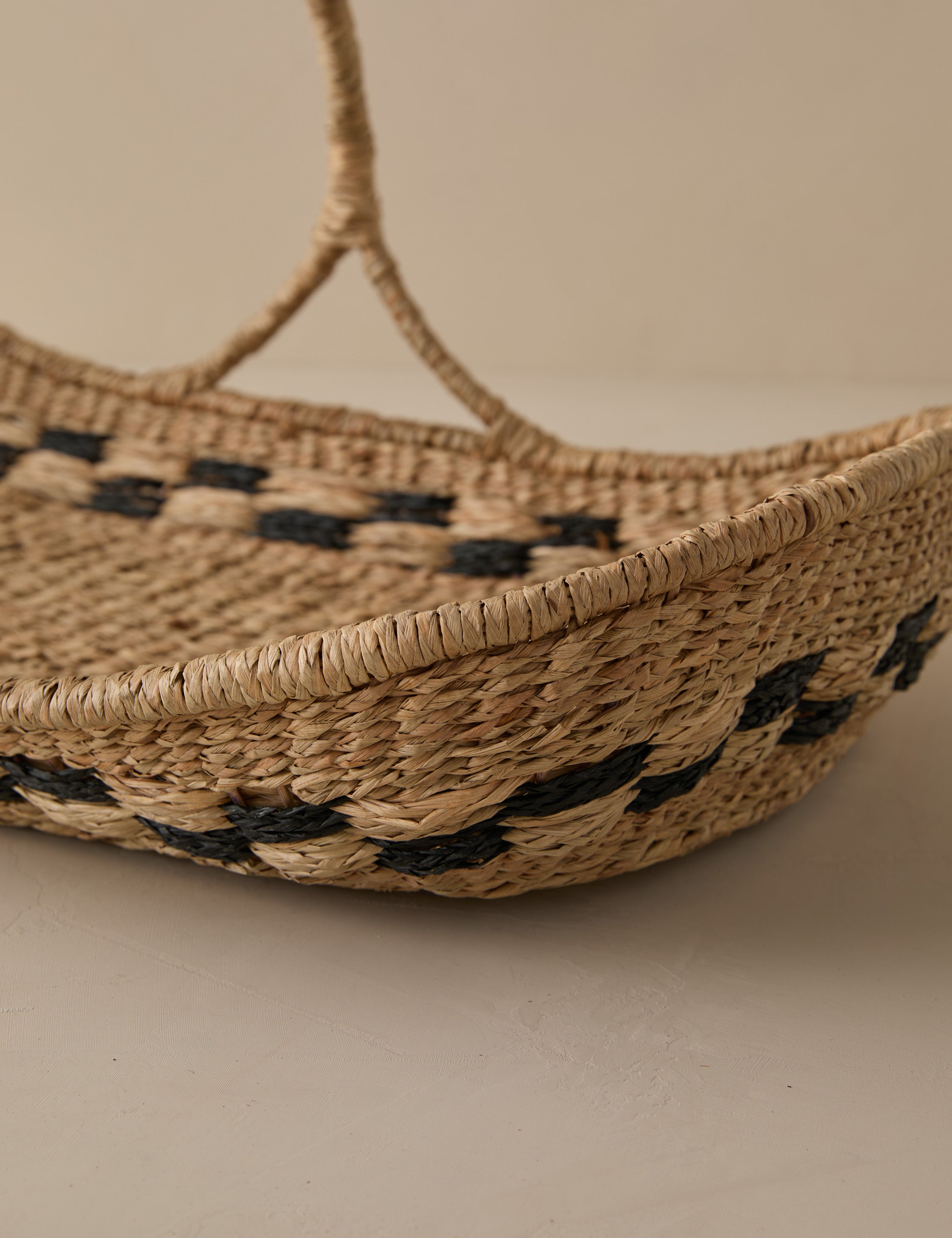 Kairo Woven Basket | Handled Design, Natural Accent